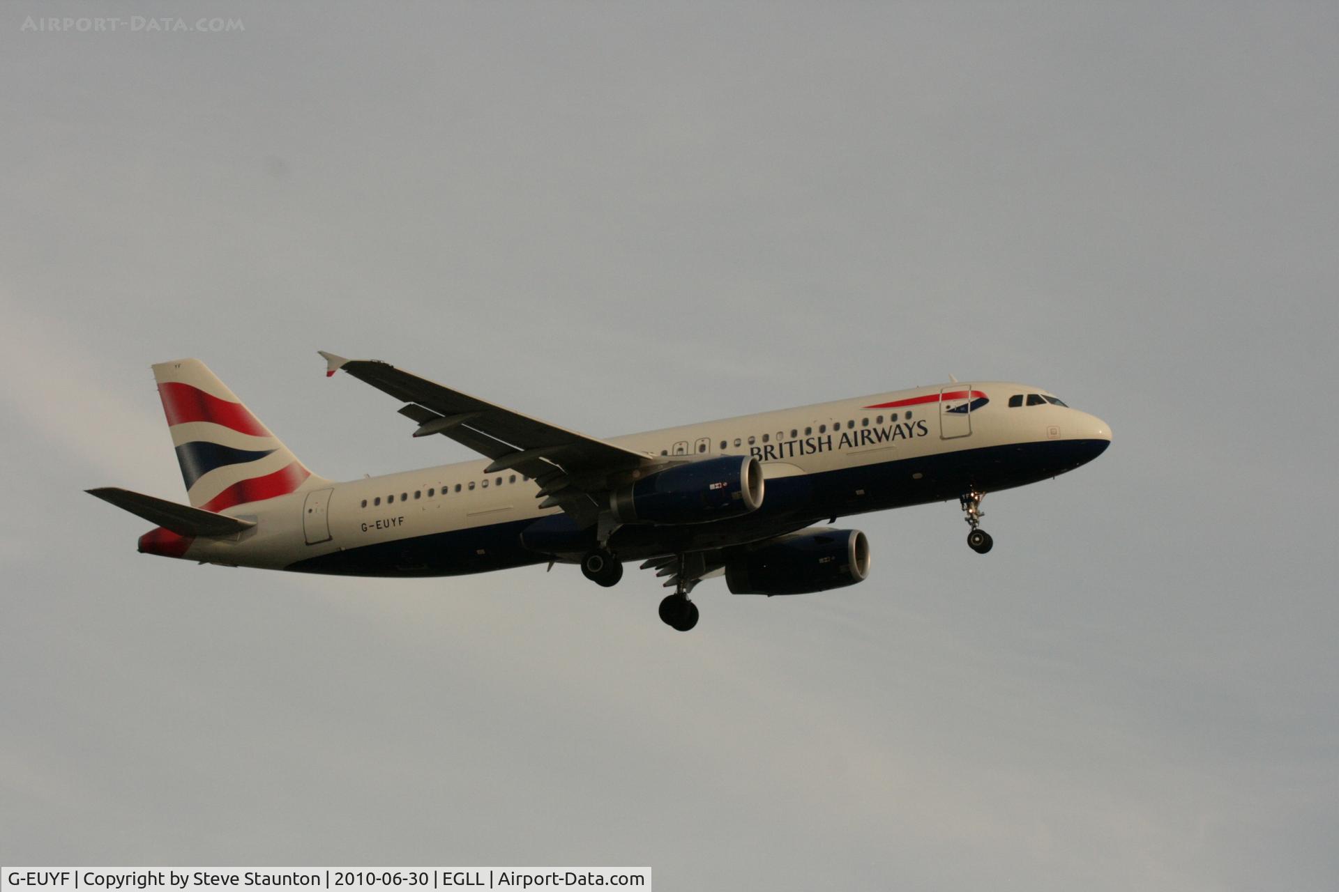 G-EUYF, 2010 Airbus A320-232 C/N 4185, Taken at Heathrow Airport, June 2010