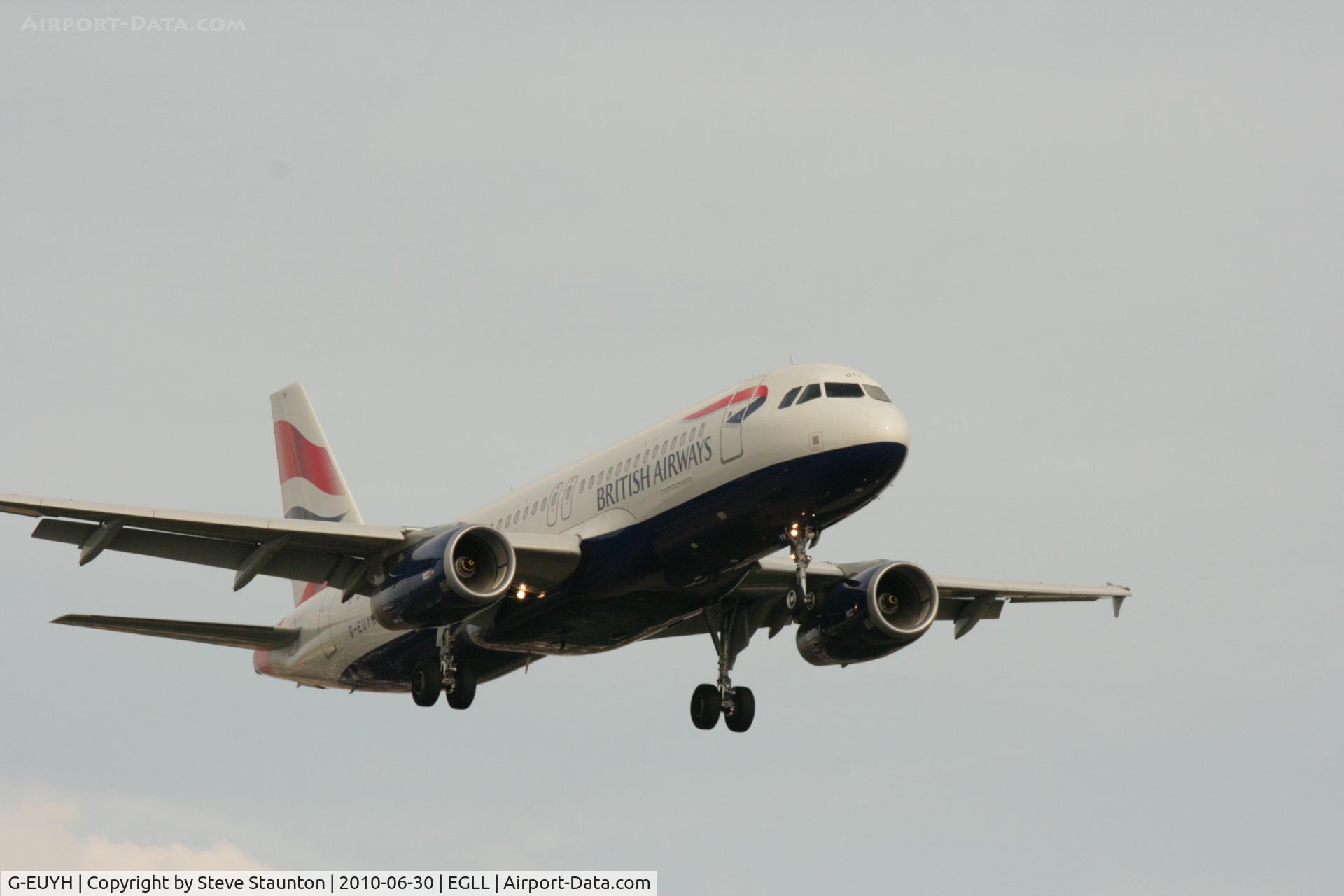 G-EUYH, 2010 Airbus A320-232 C/N 4265, Taken at Heathrow Airport, June 2010
