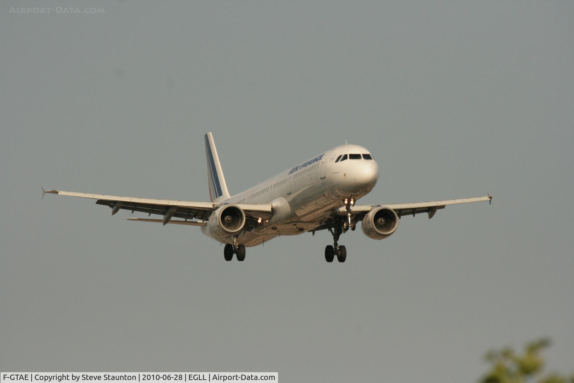 F-GTAE, 1998 Airbus A321-211 C/N 0796, Taken at Heathrow Airport, June 2010