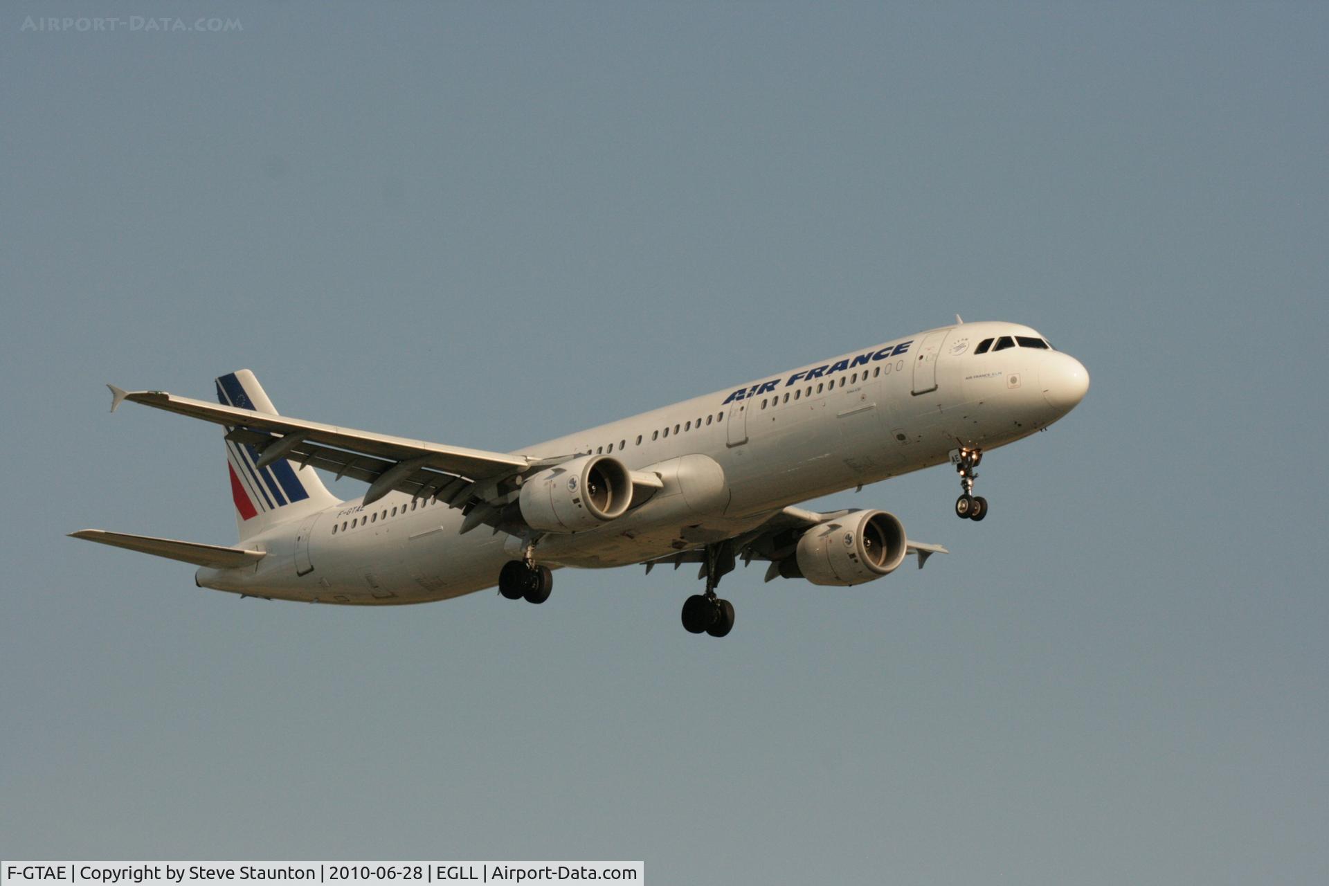 F-GTAE, 1998 Airbus A321-211 C/N 0796, Taken at Heathrow Airport, June 2010