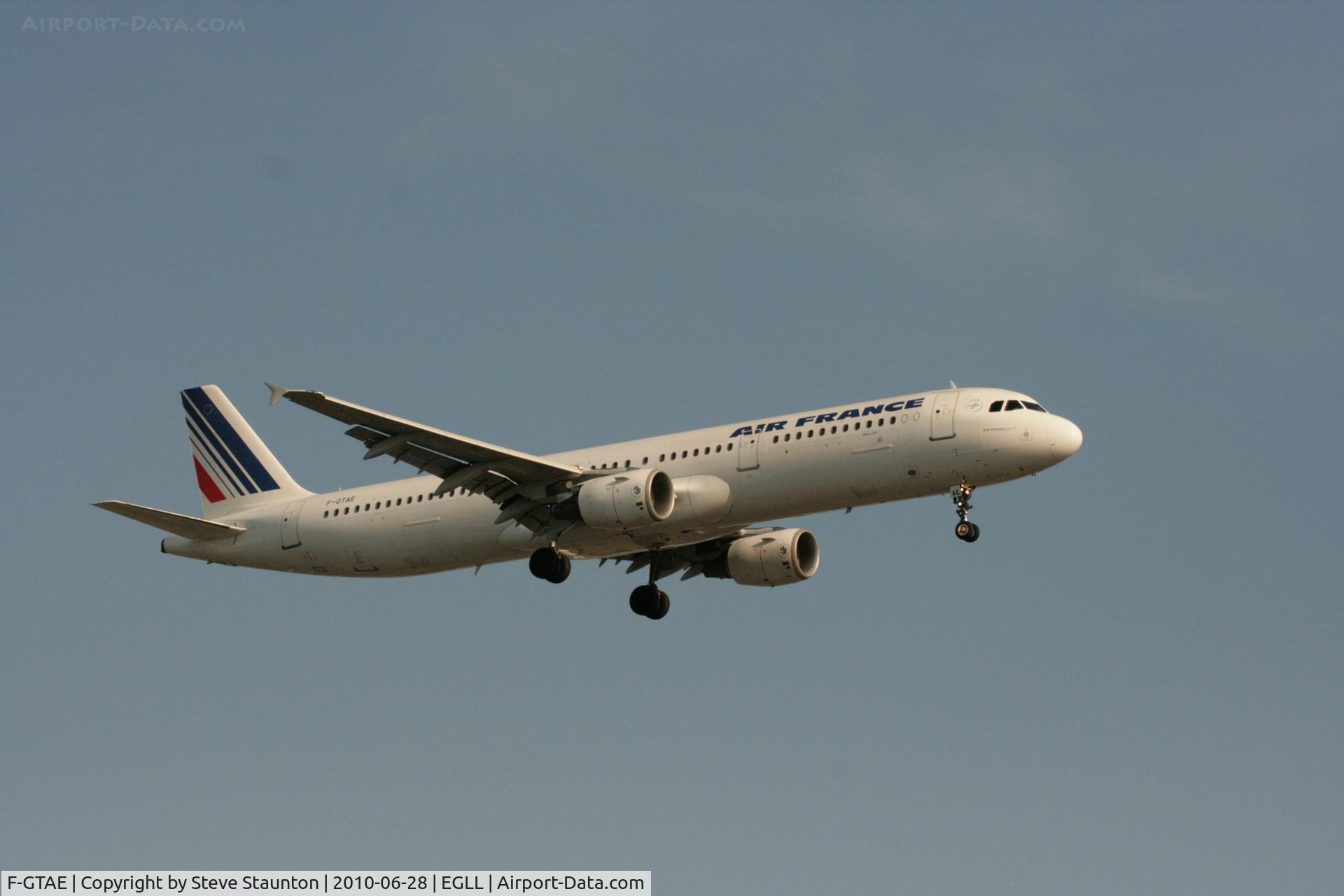 F-GTAE, 1998 Airbus A321-211 C/N 0796, Taken at Heathrow Airport, June 2010