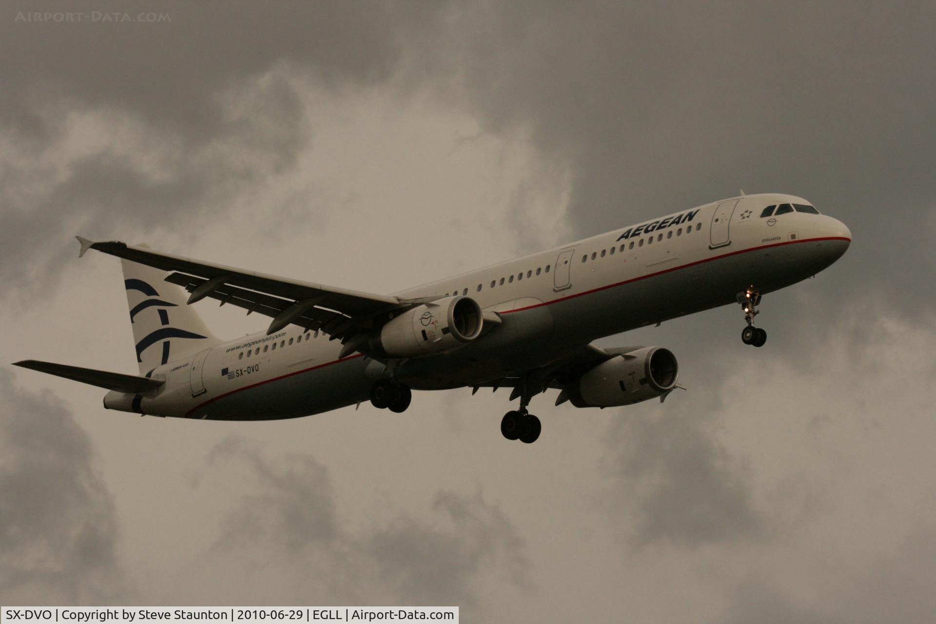 SX-DVO, 2008 Airbus A321-231 C/N 3462, Taken at Heathrow Airport, June 2010