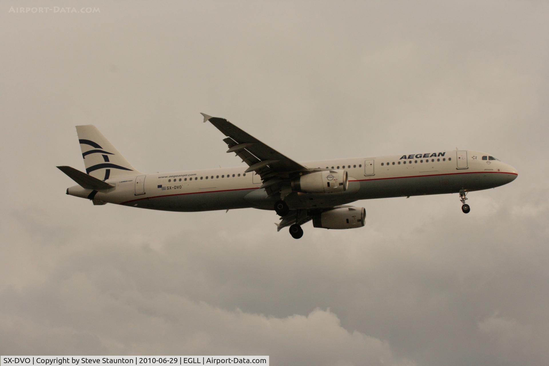 SX-DVO, 2008 Airbus A321-231 C/N 3462, Taken at Heathrow Airport, June 2010