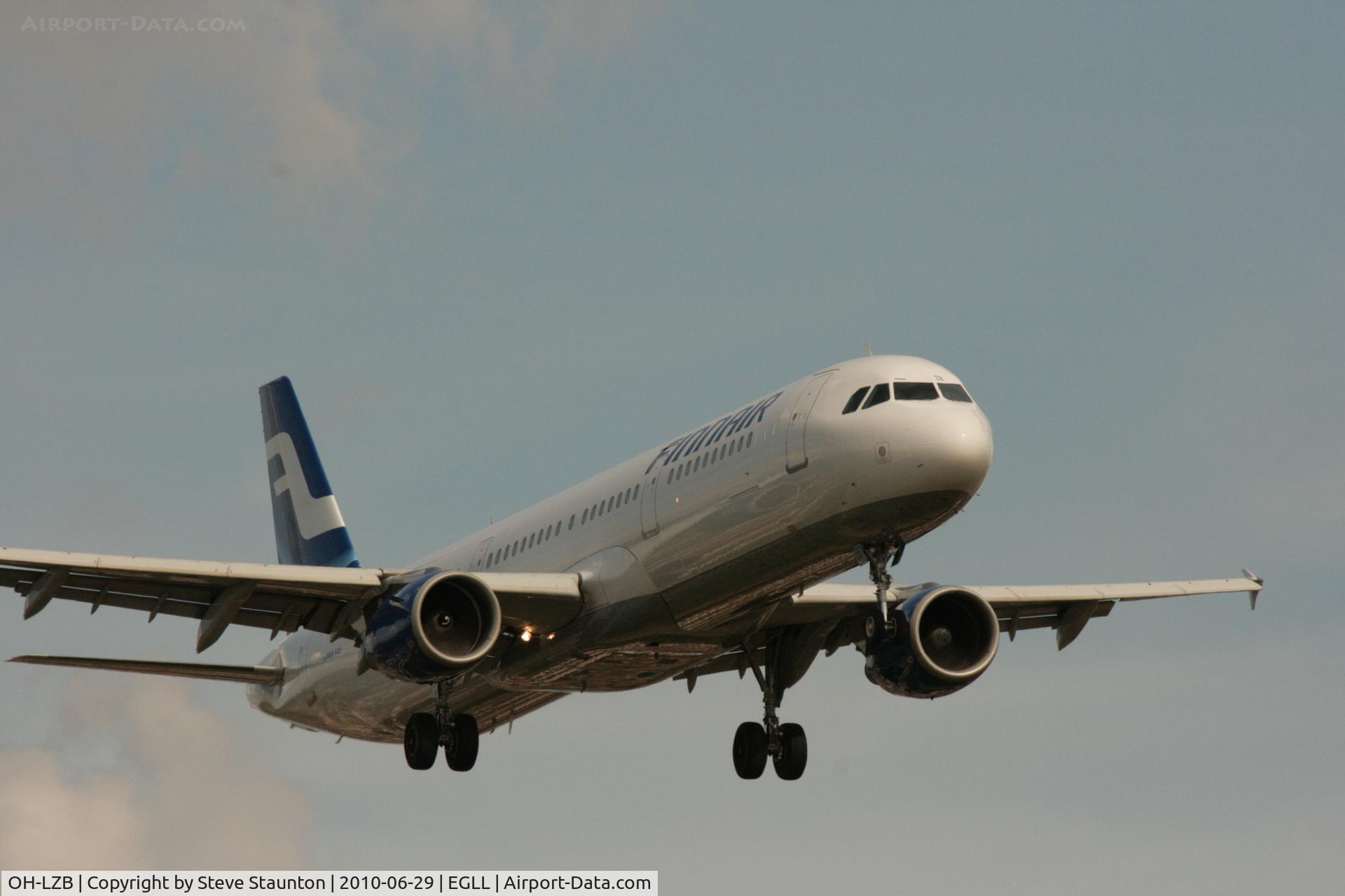 OH-LZB, 1999 Airbus A321-211 C/N 0961, Taken at Heathrow Airport, June 2010