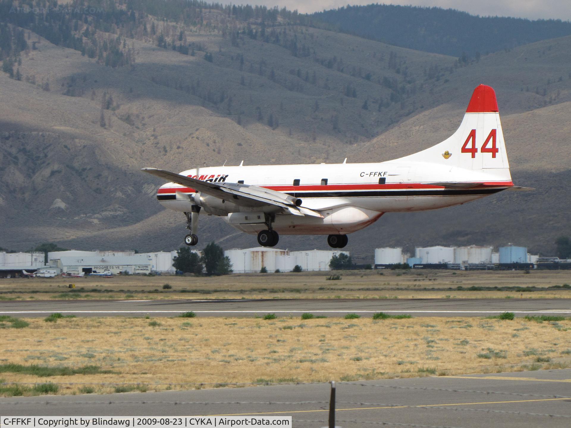 C-FFKF, 1954 Convair CV-340-31 (CV-5800 C/N 179, ...#44, coming in for a re-load.
