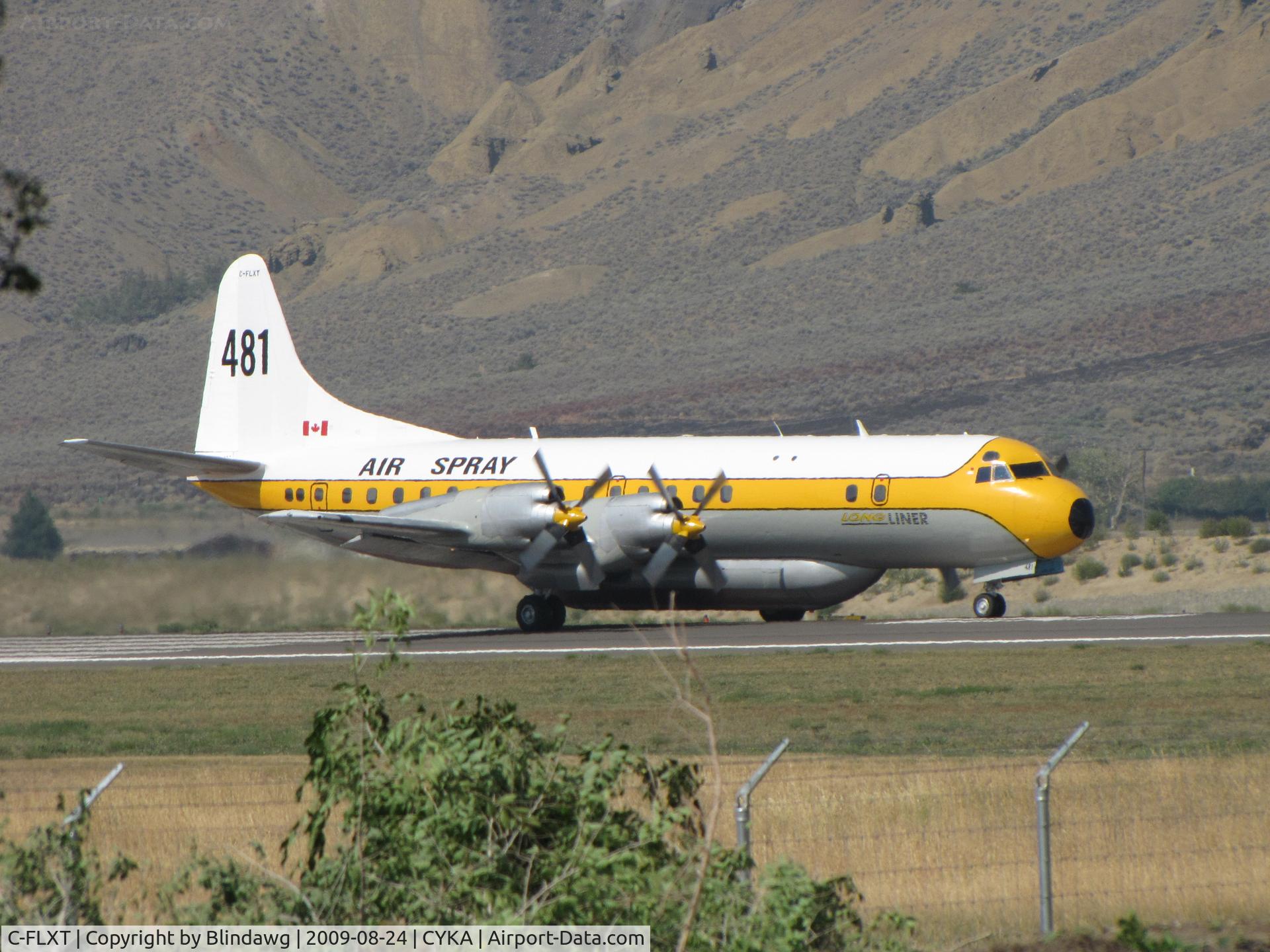 C-FLXT, 1962 Lockheed L-188C Electra C/N 1130, ...departing on 08.