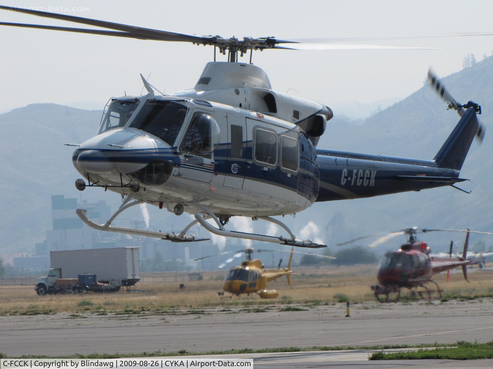 C-FCCK, 1990 Bell 412SP C/N 36009, ...leaving on a Medivac.