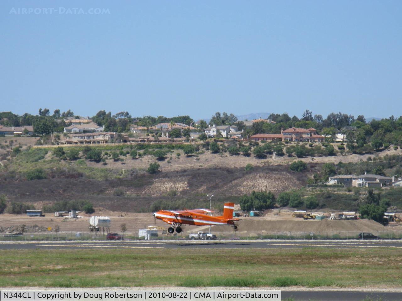 N344CL, 1968 Fairchild PC-6/C2-H2 Heli-Porter C/N 2019, 1968 Fairchild Heli-Porter PILATUS PC6/C-H2 TURBO PORTER STOL, Airesearch TPE 331 575 shp Turboprop, landing Rwy 26