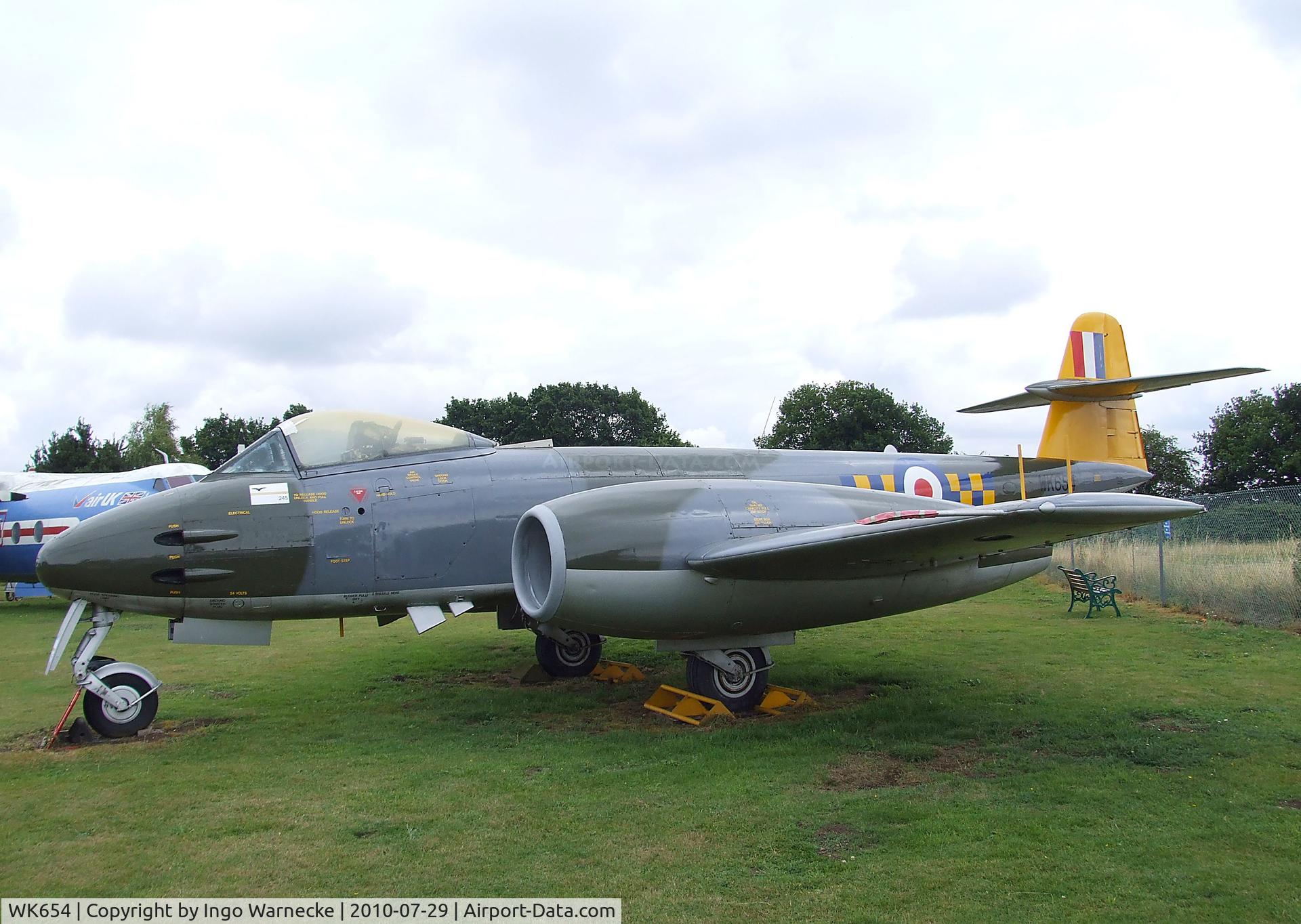 WK654, 1952 Gloster Meteor F.8 C/N Not found WK654, Gloster Meteor F8 at the City of Norwich Aviation Museum