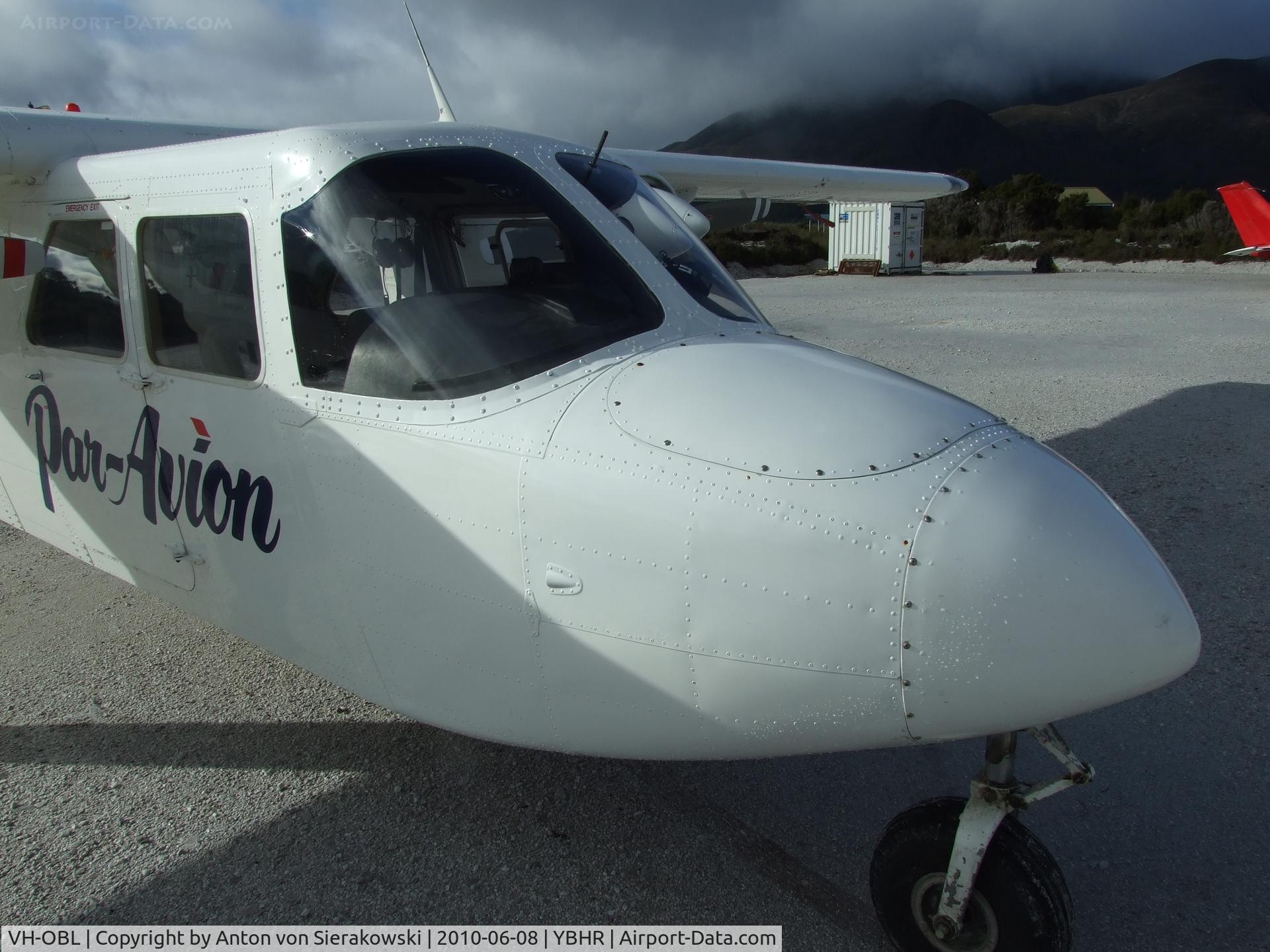 VH-OBL, 1986 Pilatus Britten-Norman BN-2A-20 Islander C/N 2035, VH-OBL @ YBHR Britton Norman BN-2A-20 'Islander' at Melaleuca strip.