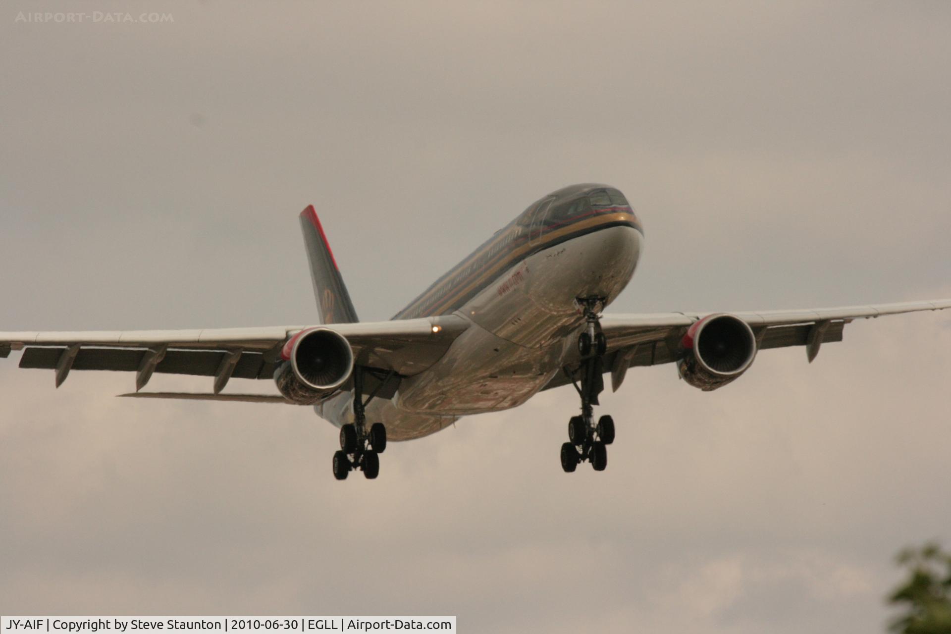 JY-AIF, 2009 Airbus A330-223 C/N 979, Taken at Heathrow Airport, June 2010