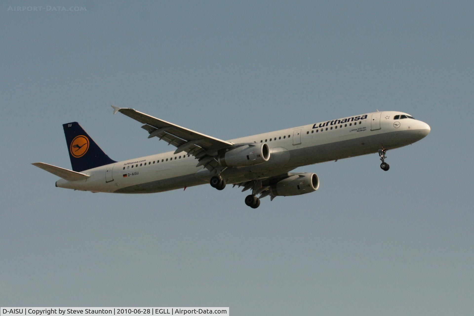 D-AISU, 2009 Airbus A321-231 C/N 4016, Taken at Heathrow Airport, June 2010