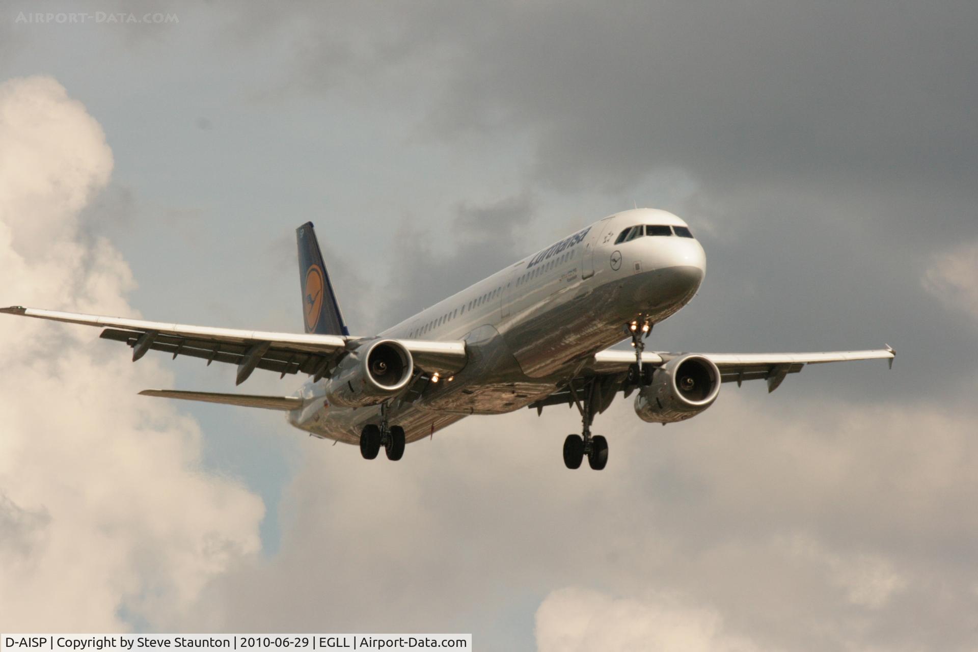 D-AISP, 2009 Airbus A321-231 C/N 3864, Taken at Heathrow Airport, June 2010