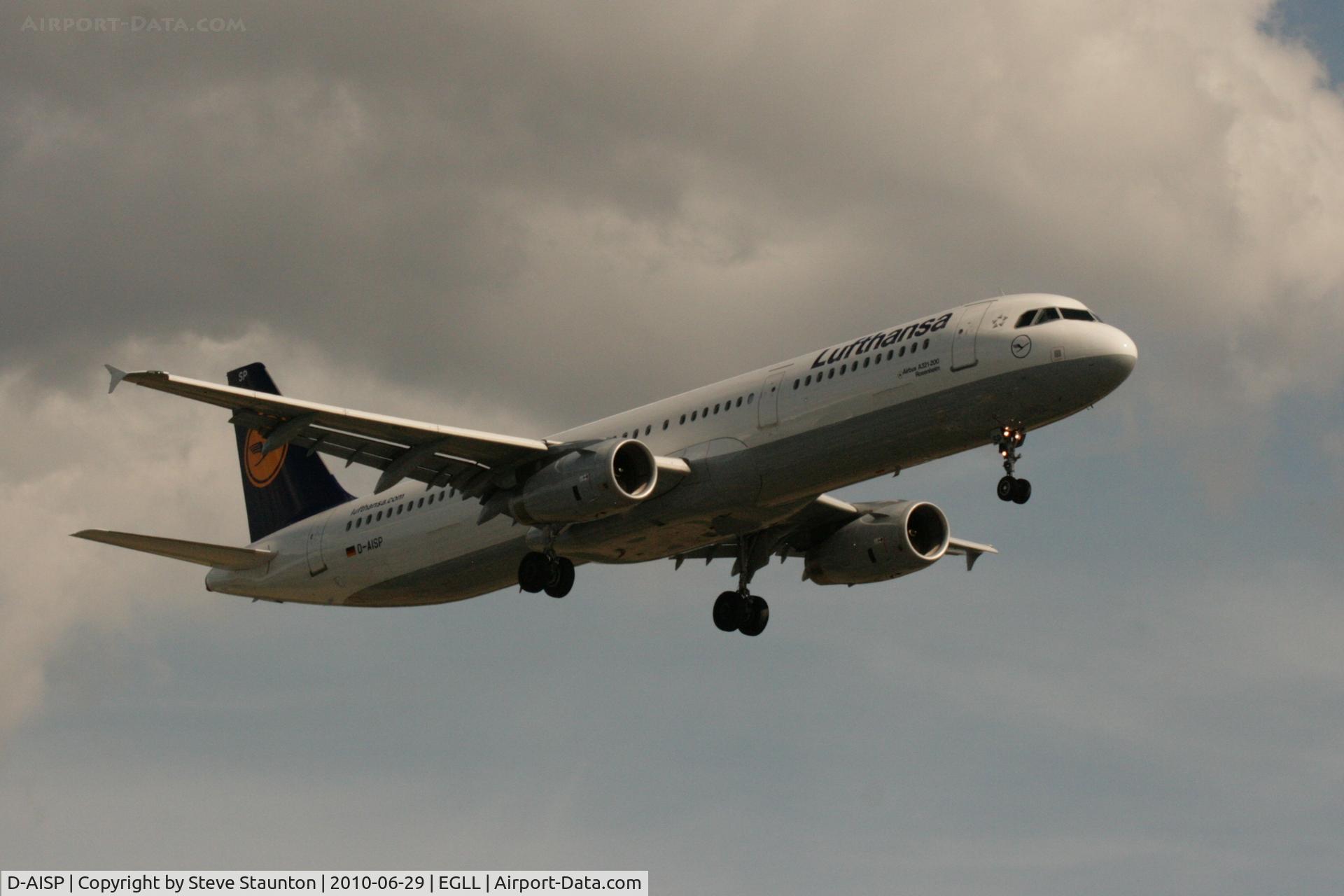 D-AISP, 2009 Airbus A321-231 C/N 3864, Taken at Heathrow Airport, June 2010