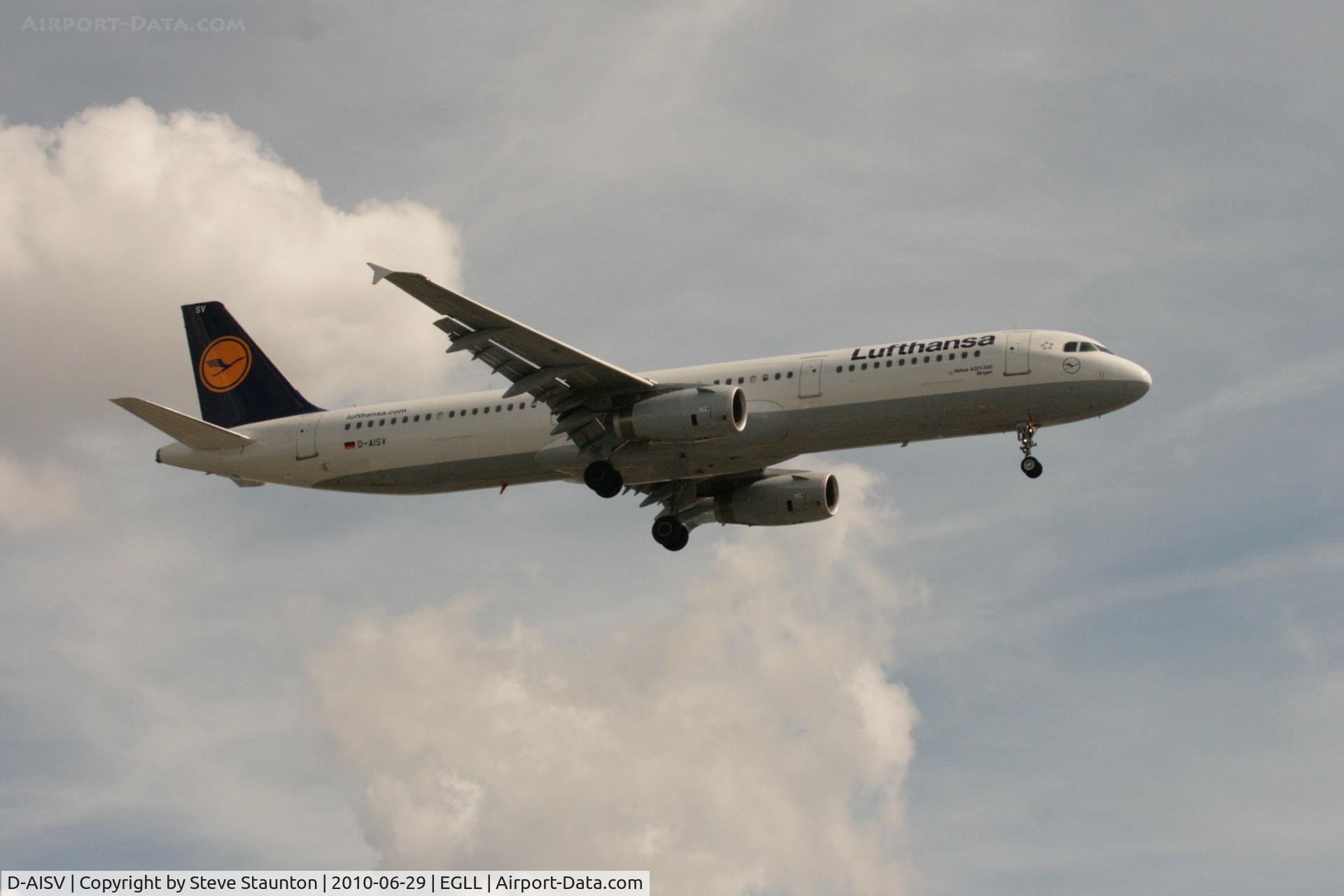 D-AISV, 2009 Airbus A321-231 C/N 4050, Taken at Heathrow Airport, June 2010