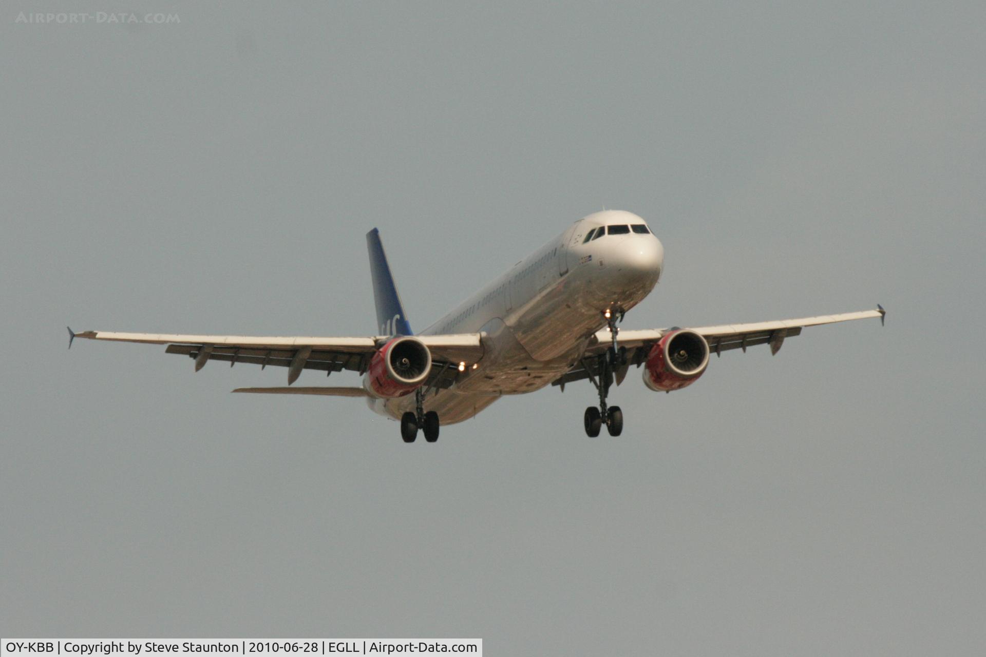 OY-KBB, 2001 Airbus A321-232 C/N 1642, Taken at Heathrow Airport, June 2010