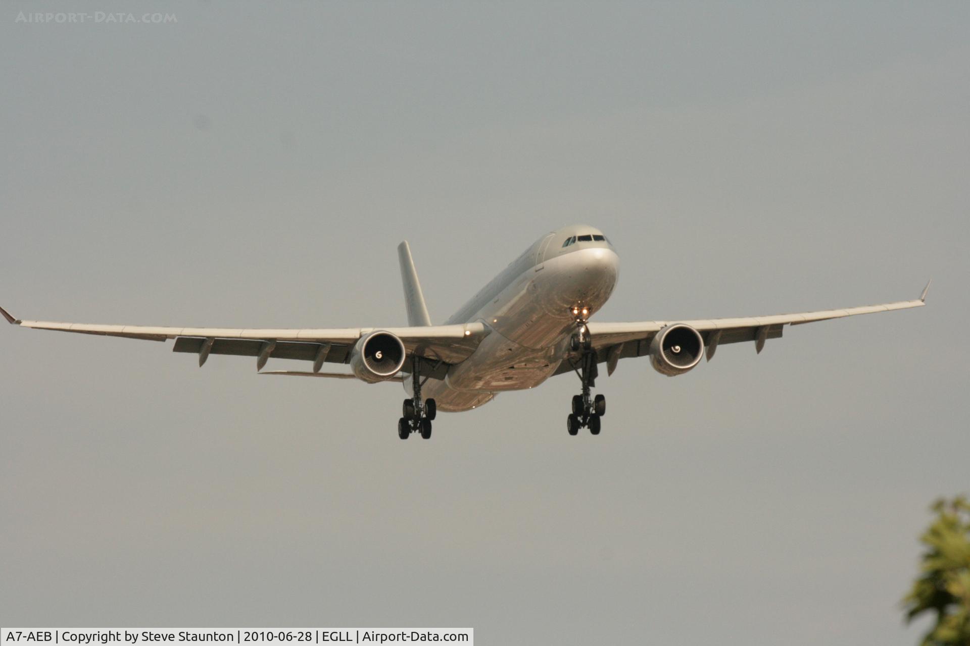 A7-AEB, 2004 Airbus A330-302 C/N 637, Taken at Heathrow Airport, June 2010