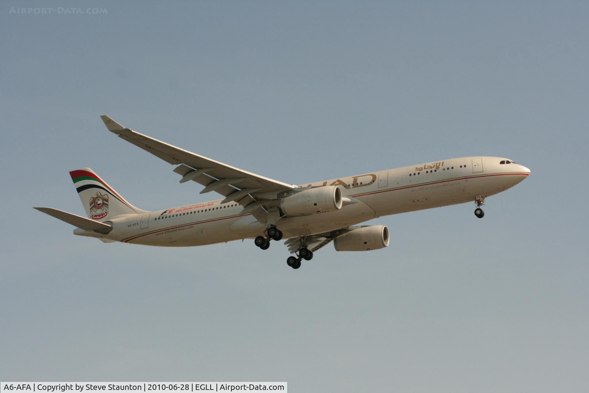 A6-AFA, 2009 Airbus A330-343X C/N 1071, Taken at Heathrow Airport, June 2010
