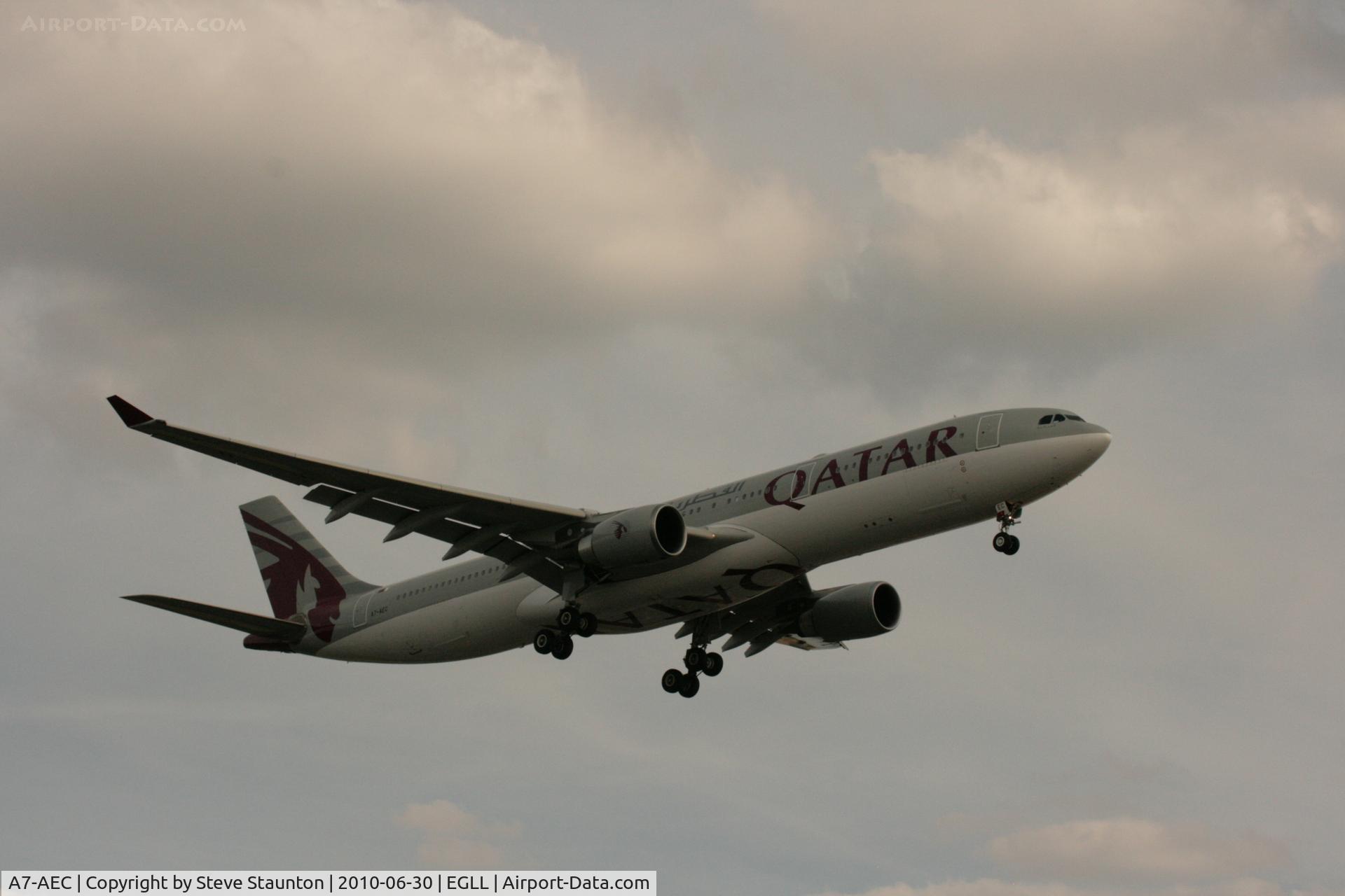 A7-AEC, 2005 Airbus A330-302 C/N 659, Taken at Heathrow Airport, June 2010