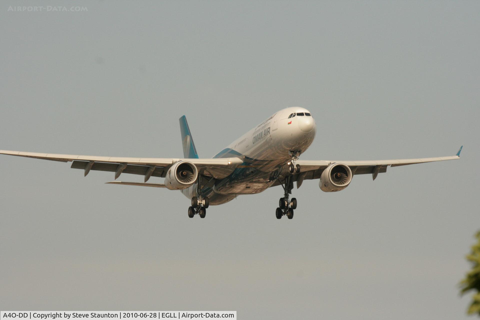 A4O-DD, 2009 Airbus A330-343X C/N 1063, Taken at Heathrow Airport, June 2010