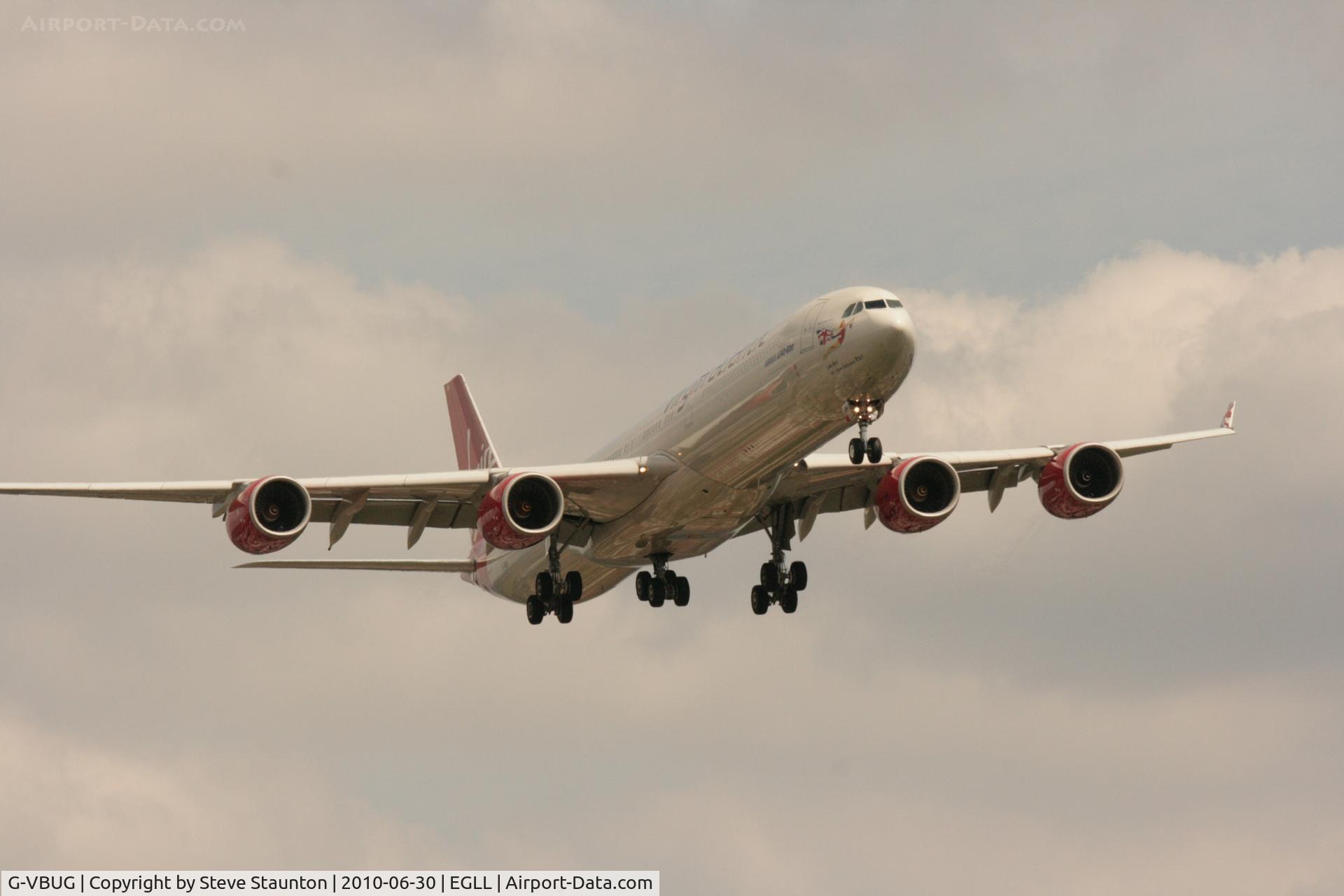 G-VBUG, 2007 Airbus A340-642 C/N 804, Taken at Heathrow Airport, June 2010