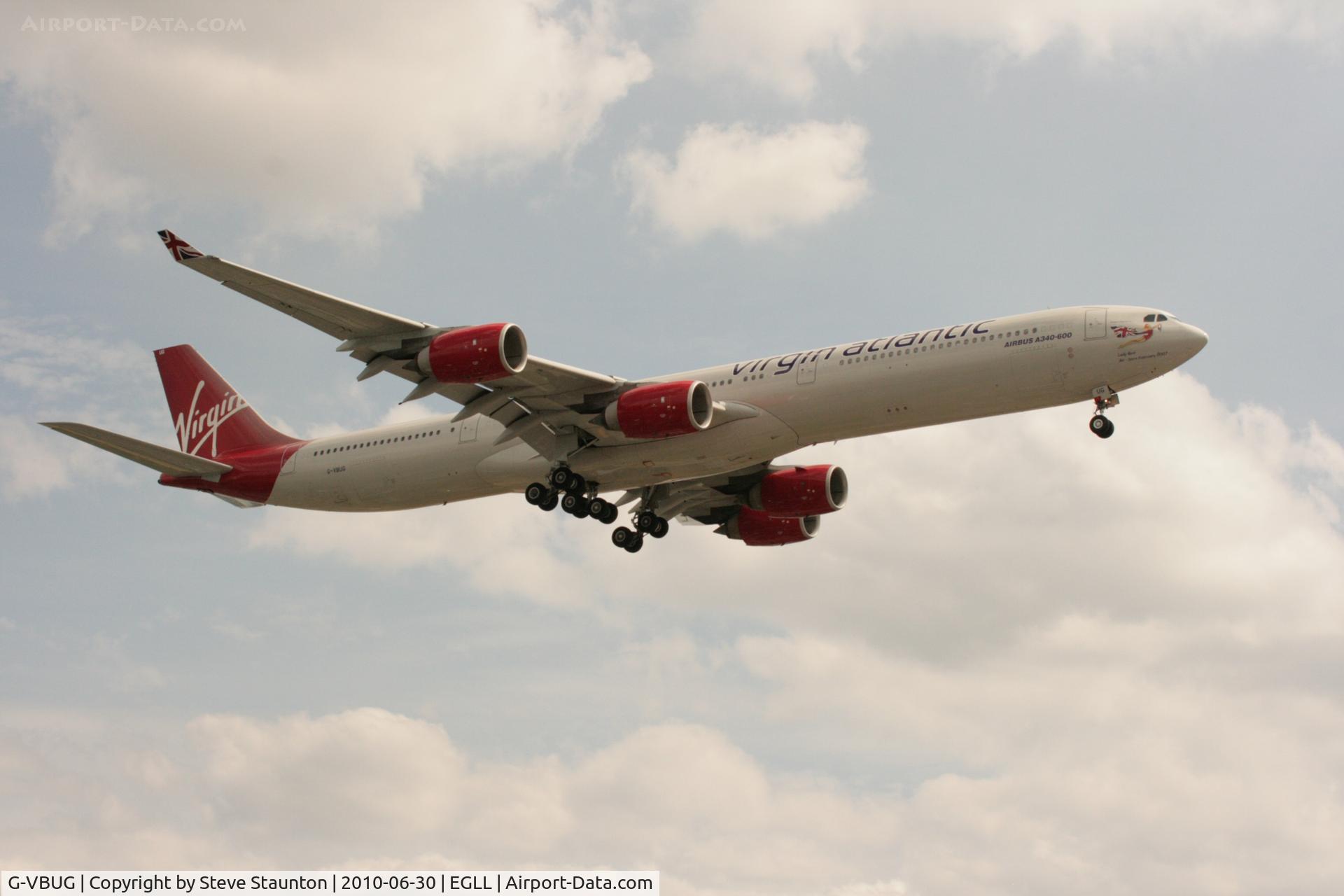 G-VBUG, 2007 Airbus A340-642 C/N 804, Taken at Heathrow Airport, June 2010