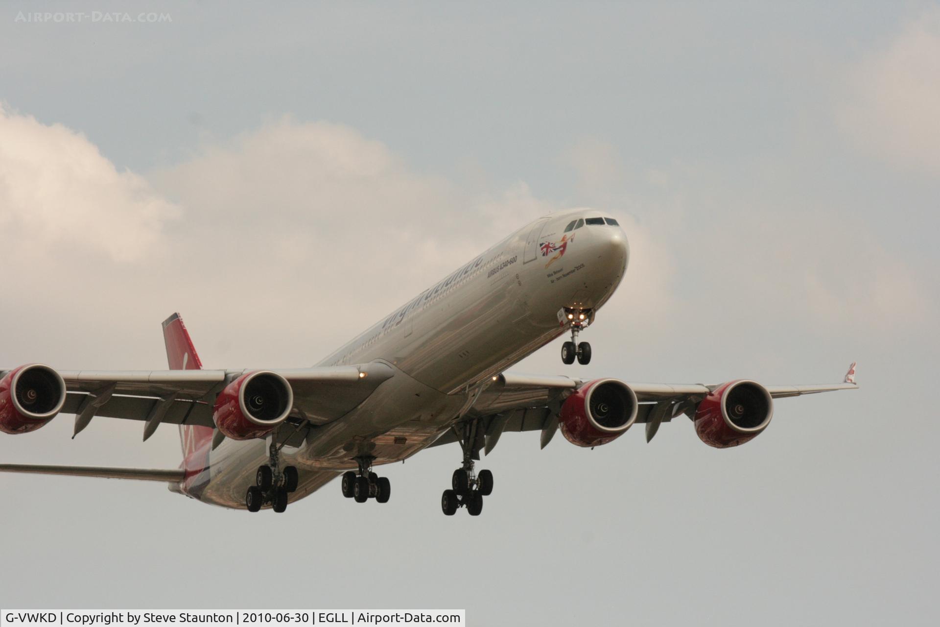 G-VWKD, 2005 Airbus A340-642 C/N 706, Taken at Heathrow Airport, June 2010