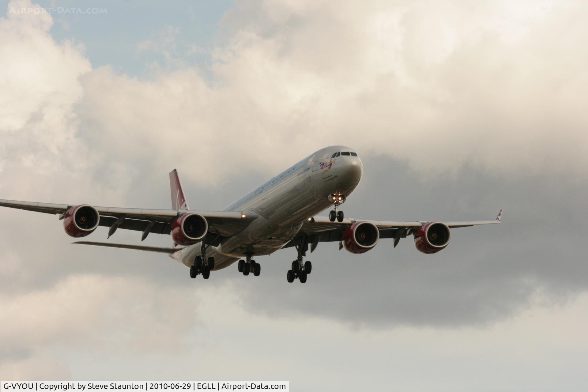 G-VYOU, 2006 Airbus A340-642 C/N 765, Taken at Heathrow Airport, June 2010
