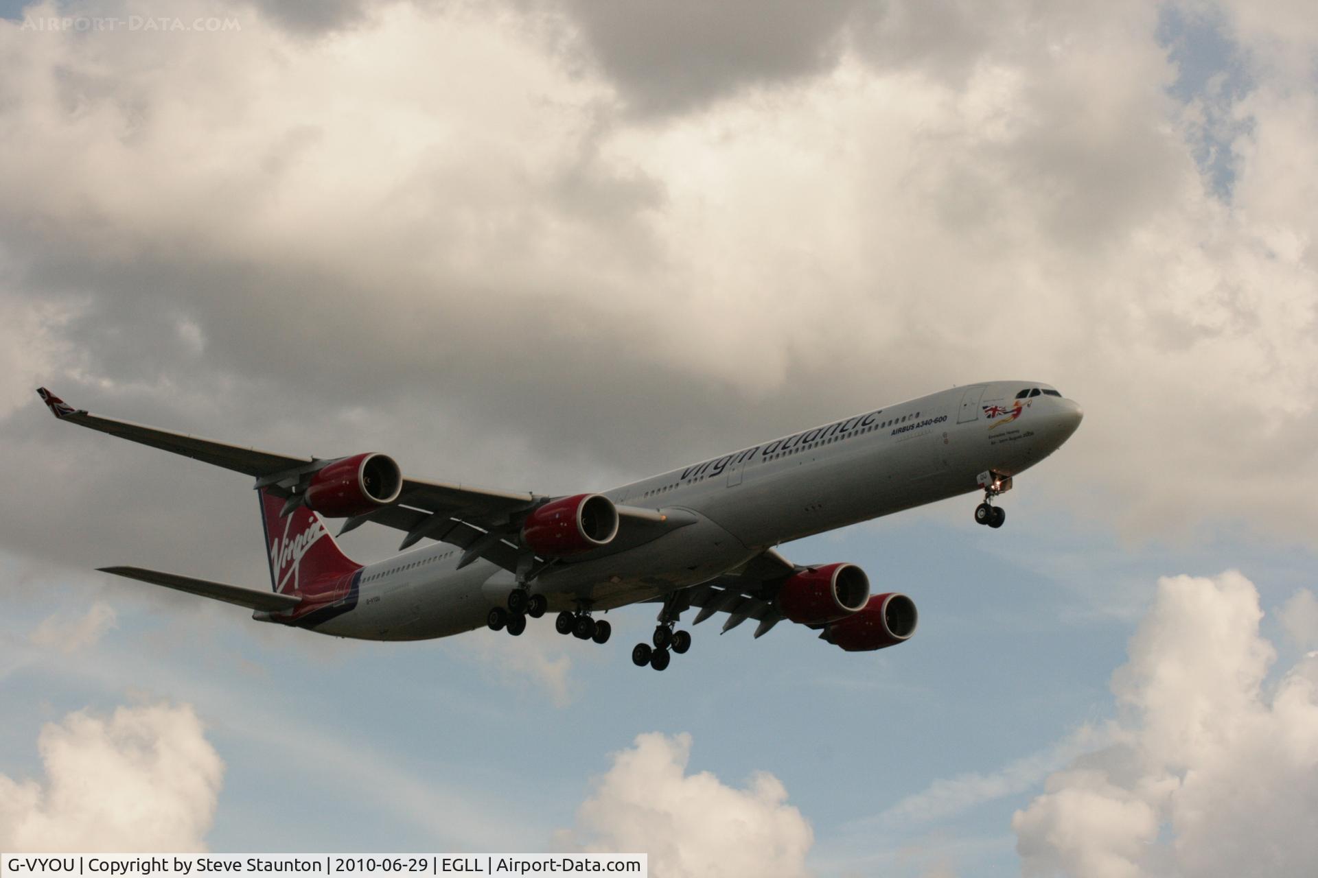 G-VYOU, 2006 Airbus A340-642 C/N 765, Taken at Heathrow Airport, June 2010
