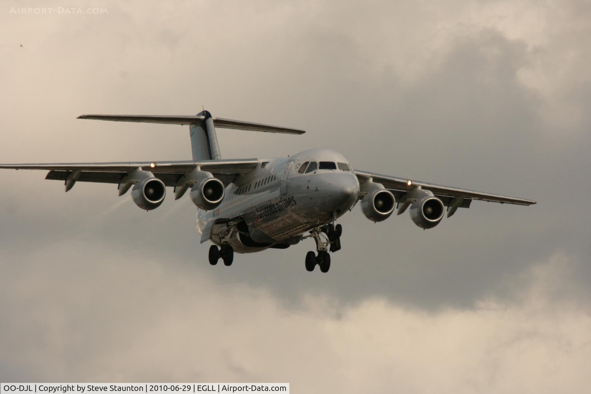 OO-DJL, 1995 British Aerospace Avro 146-RJ85 C/N E.2273, Taken at Heathrow Airport, June 2010