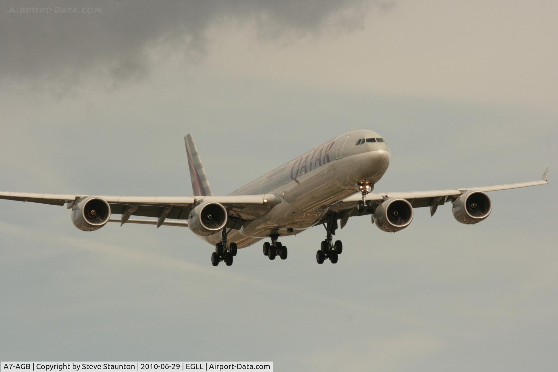 A7-AGB, 2005 Airbus A340-642X C/N 715, Taken at Heathrow Airport, June 2010