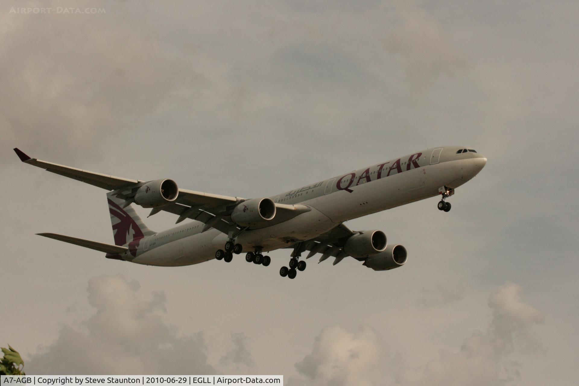 A7-AGB, 2005 Airbus A340-642X C/N 715, Taken at Heathrow Airport, June 2010