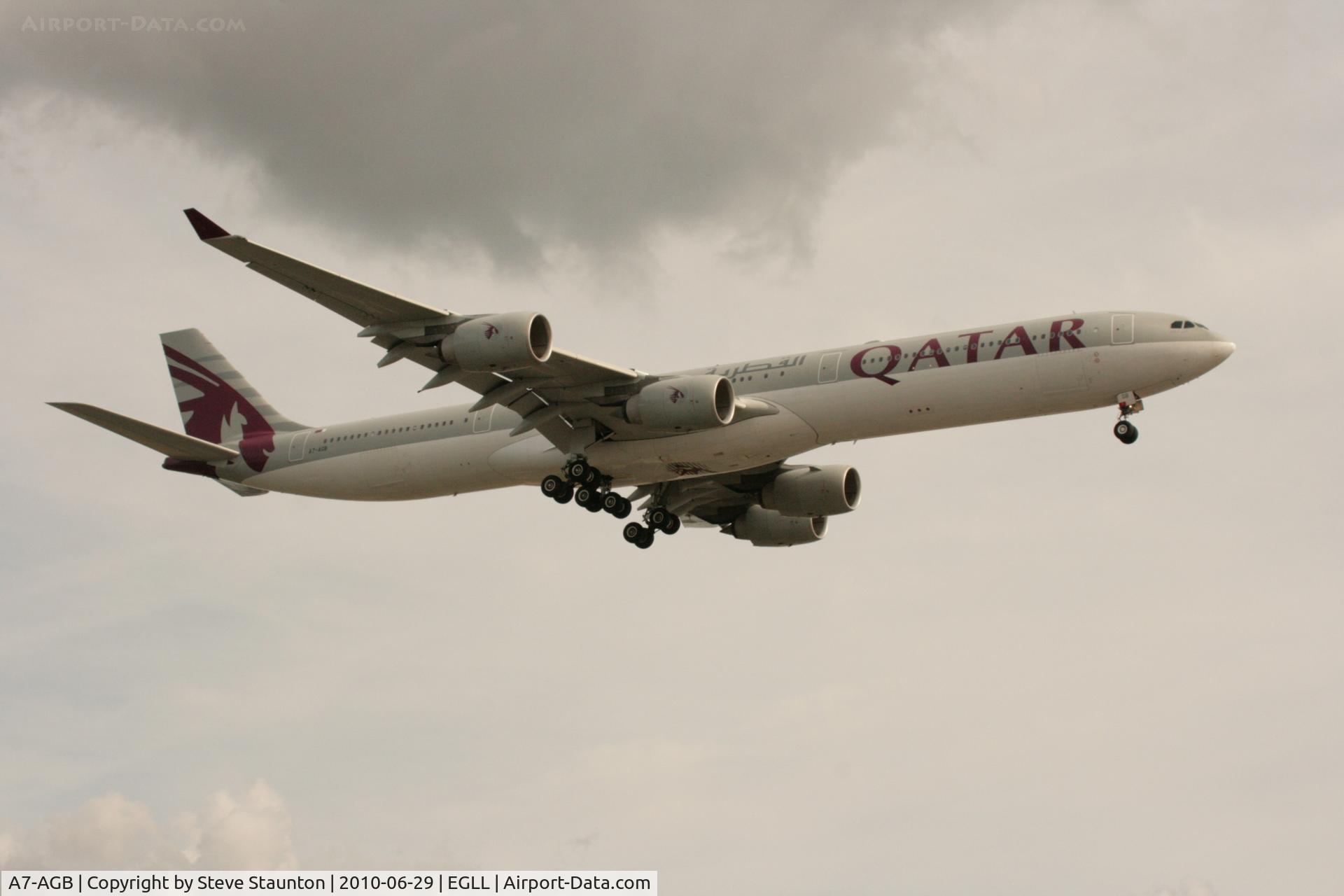 A7-AGB, 2005 Airbus A340-642X C/N 715, Taken at Heathrow Airport, June 2010
