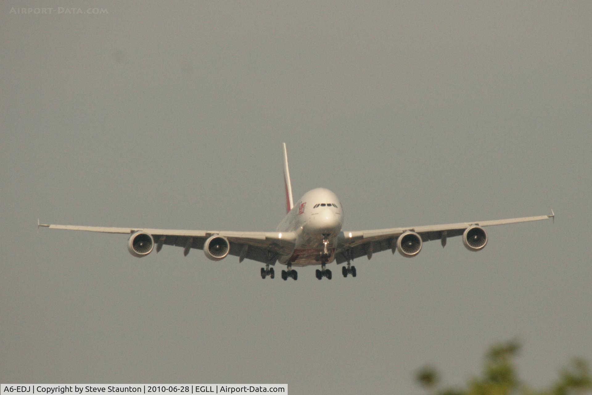 A6-EDJ, 2006 Airbus A380-861 C/N 009, Taken at Heathrow Airport, June 2010