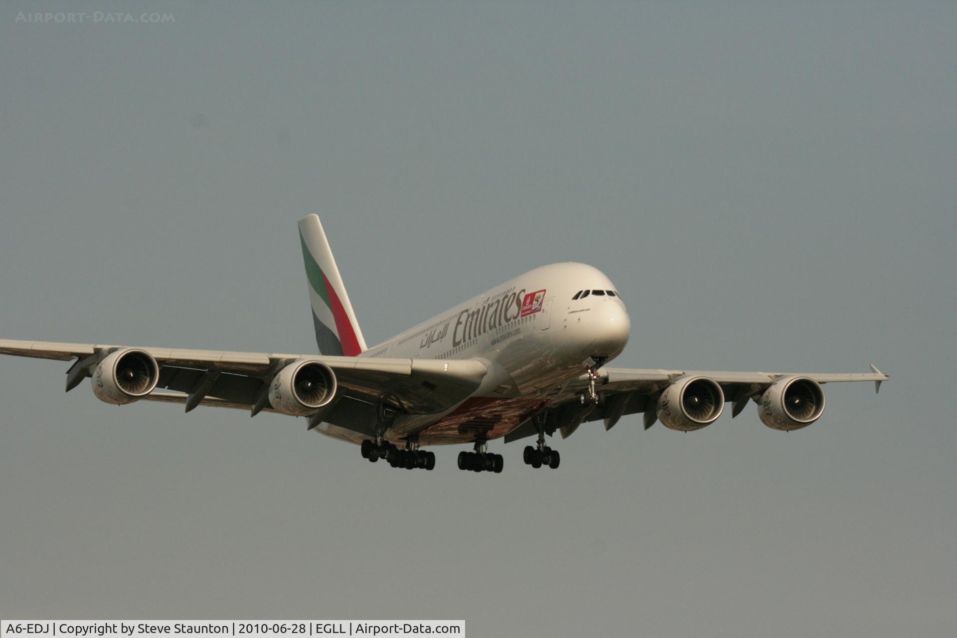 A6-EDJ, 2006 Airbus A380-861 C/N 009, Taken at Heathrow Airport, June 2010