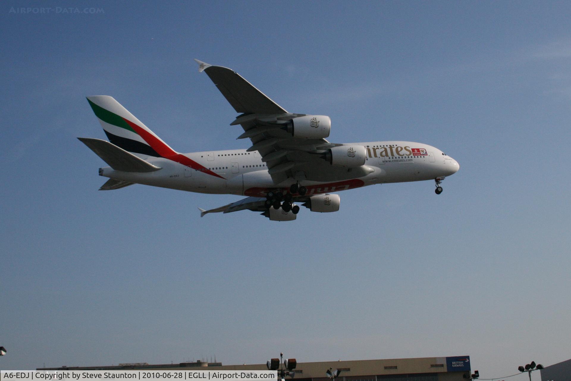 A6-EDJ, 2006 Airbus A380-861 C/N 009, Taken at Heathrow Airport, June 2010