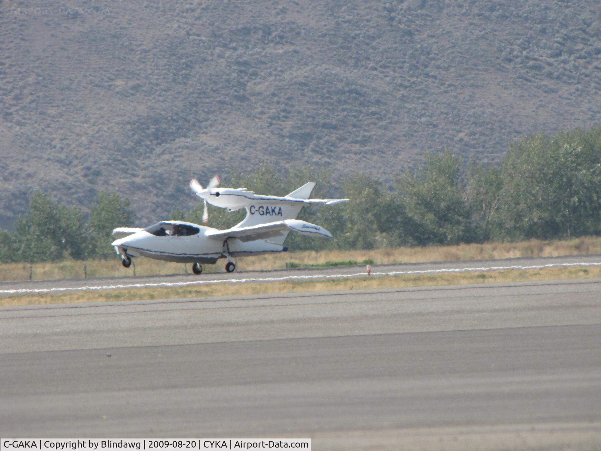 C-GAKA, 2000 Seawind 3000 C/N 46, ..Seawind 3000...a composite,4 place that looks fairly strange. The next time I saw this aircraft, it was  in a newspaper photo, hanging in the brush along a river bank after crashing...lone pilot hurt.