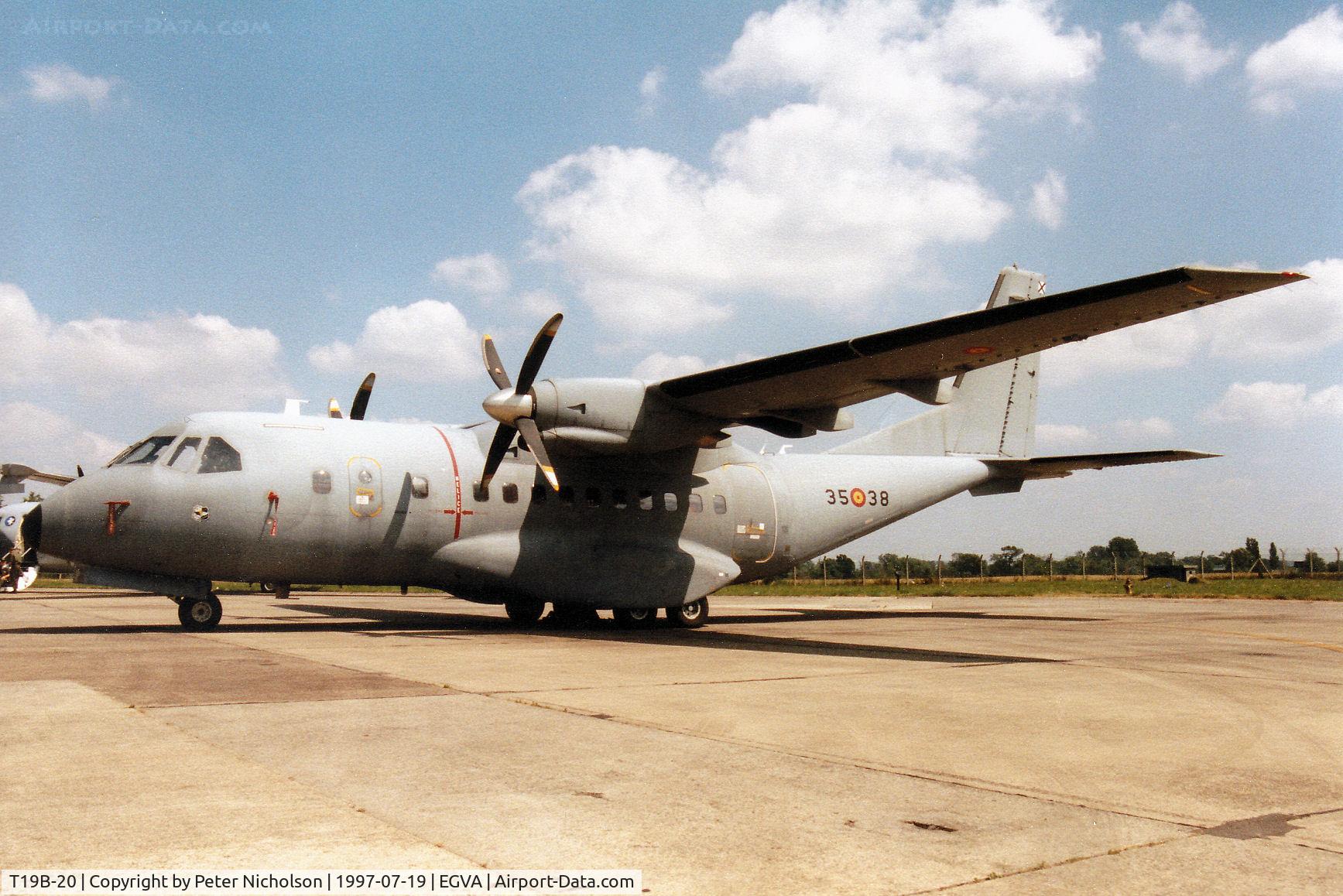 T19B-20, 1993 Airtech CN-235M-100 C/N C079, CASA CN-235 of Ala 35 Spanish Air Force on display at the 1997 Intnl Air Tattoo at RAF Fairford.
