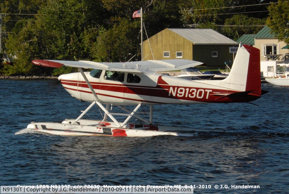N9130T, 1959 Cessna 180B C/N 50630, taxiing on Moosehead Lake