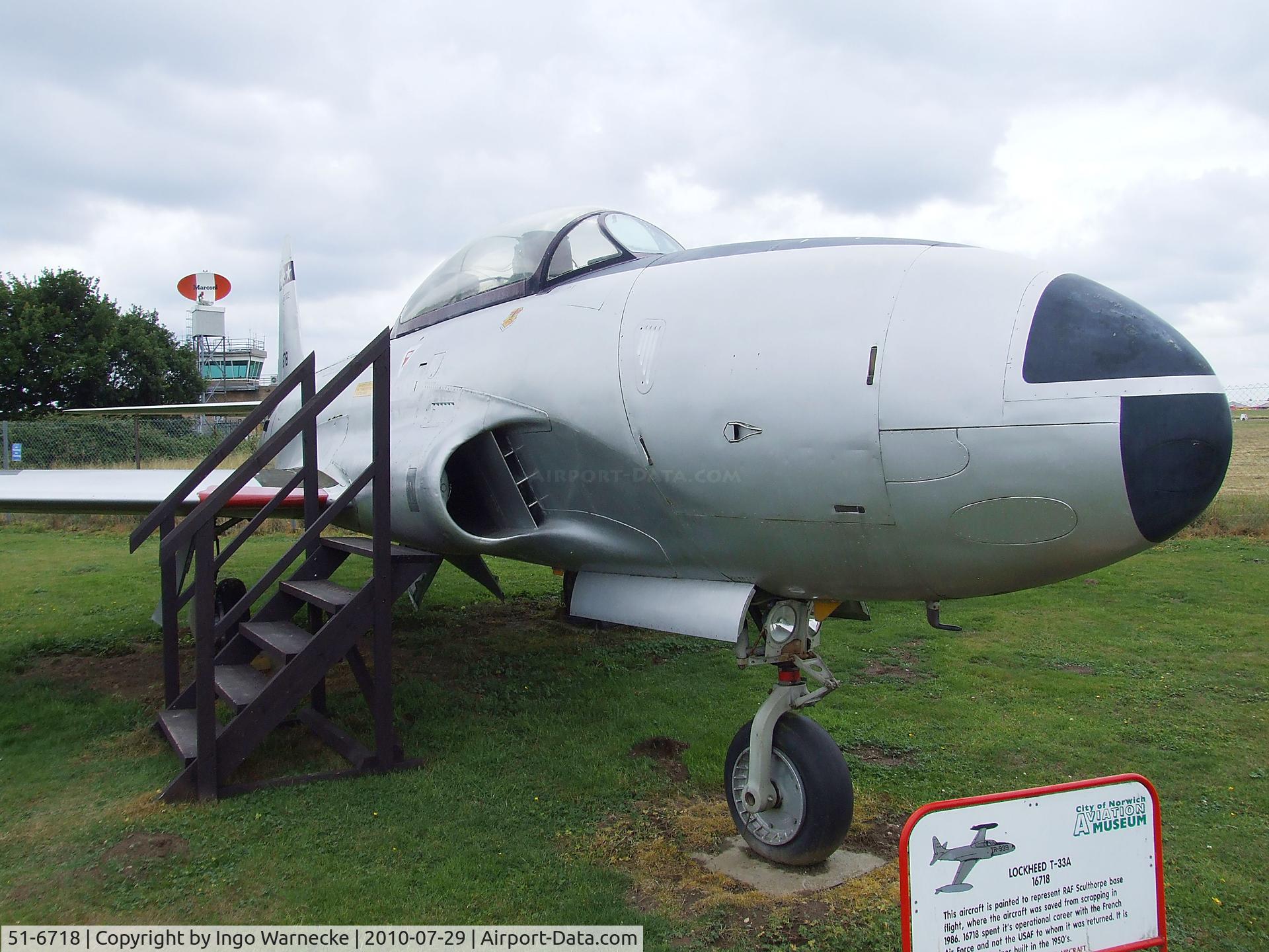 51-6718, 1951 Lockheed T-33A Shooting Star C/N 580-6050, Lockheed T-33A at the City of Norwich Aviation Museum