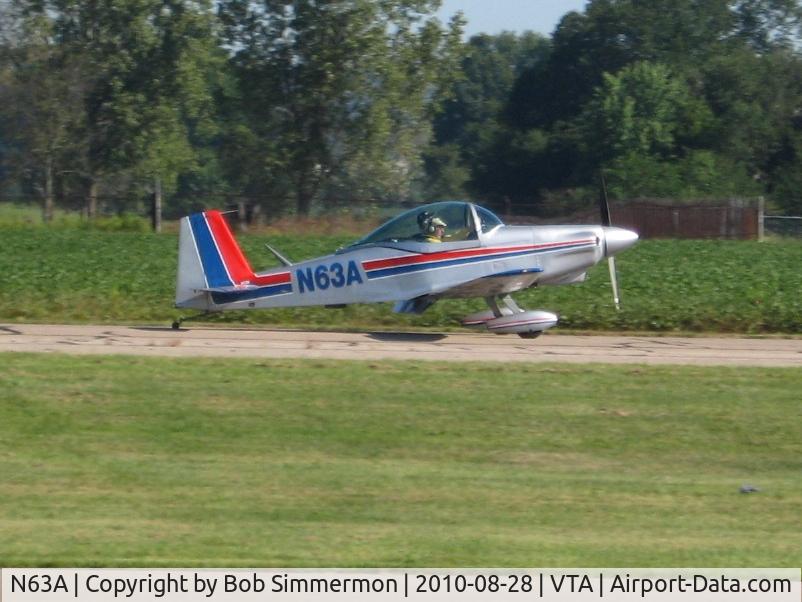 N63A, 1990 Bushby Mustang II C/N M-II-784, Arriving at the Newark, Ohio breakfast fly-in.