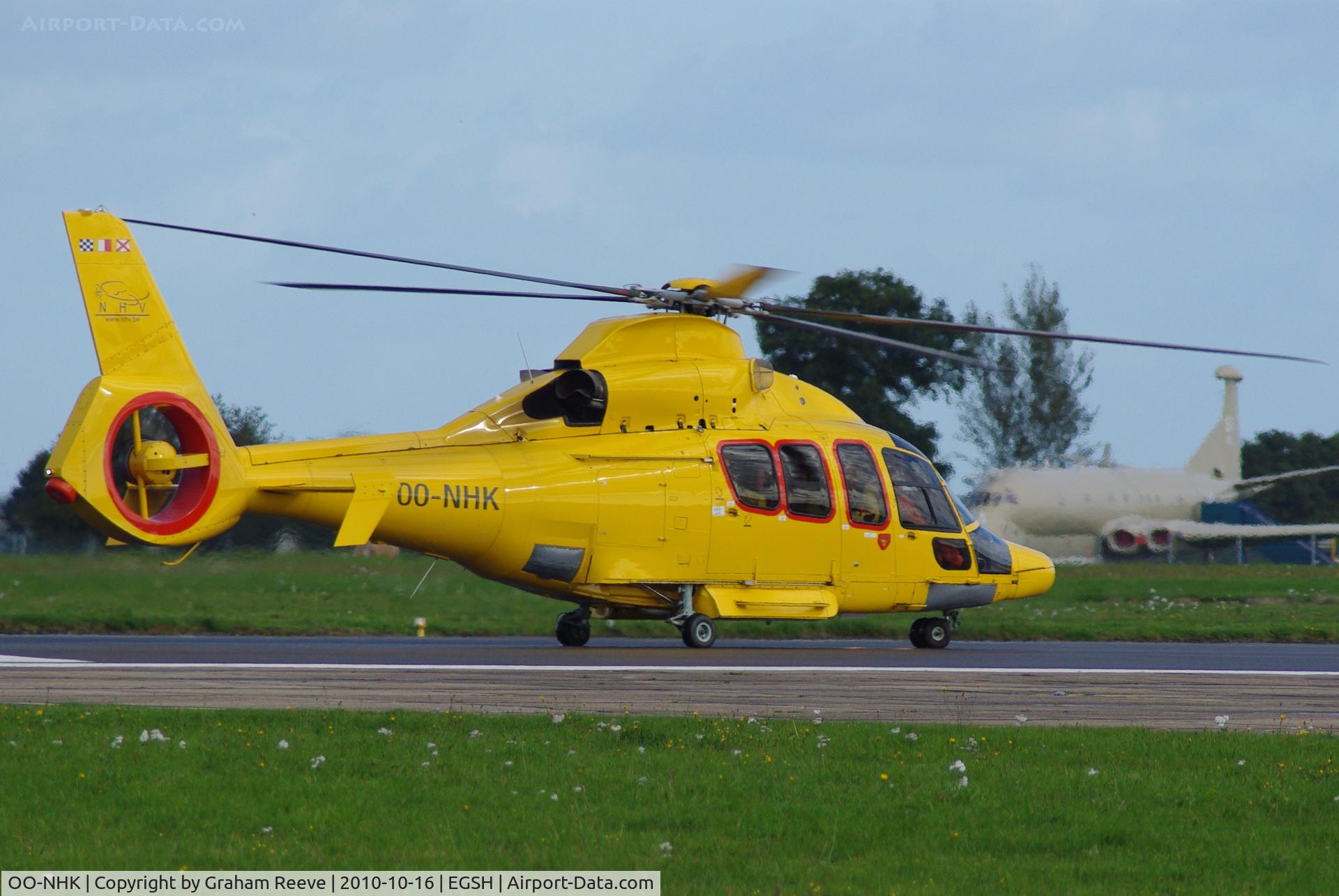 OO-NHK, 2009 Eurocopter EC-155B-1 C/N 6876, About to depart.