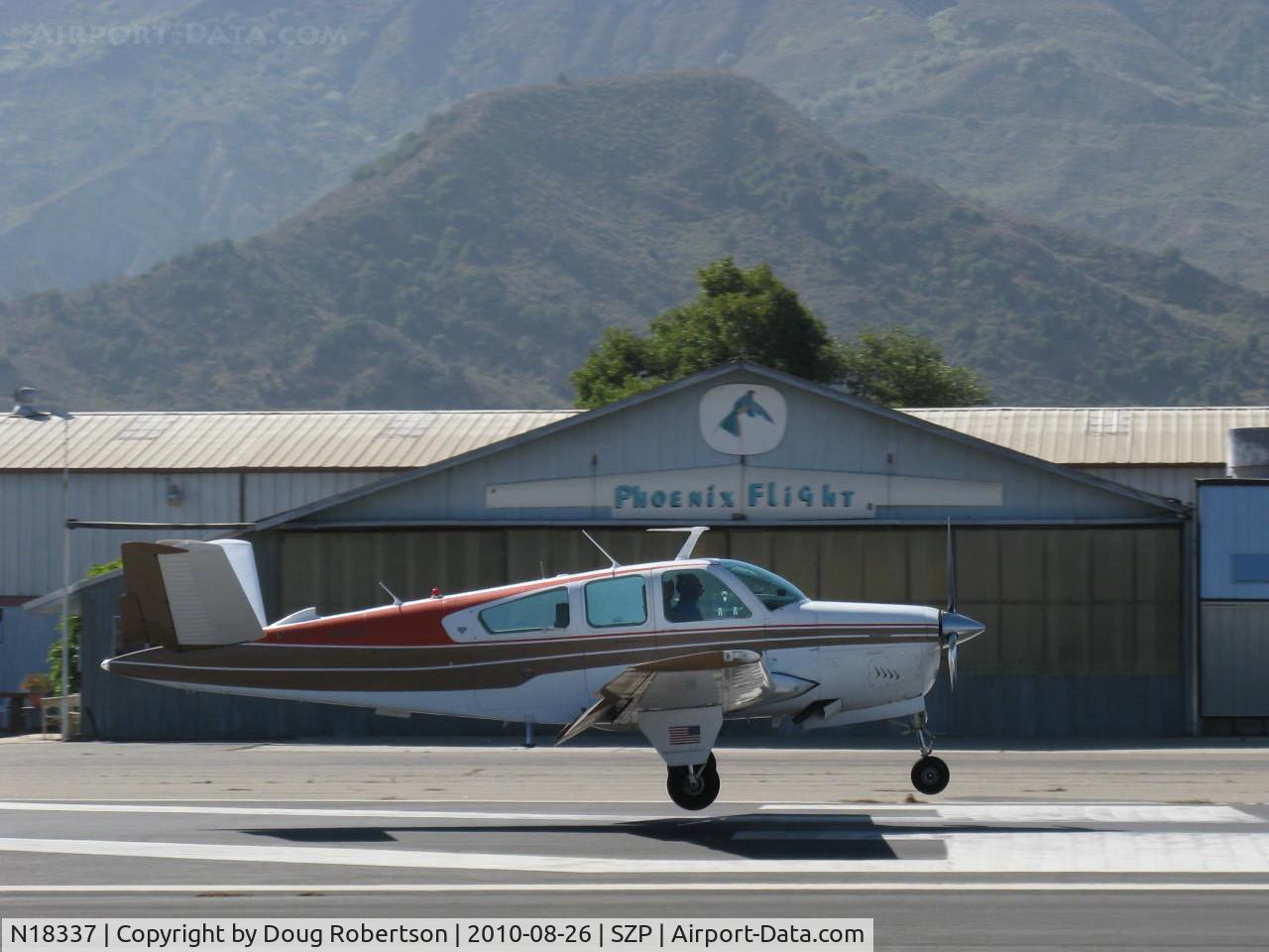 N18337, 1977 Beech V35B Bonanza C/N D-10047, 1977 Beech V35B BONANZA, Continental IO-520-B 285 Hp, landing Rwy 22