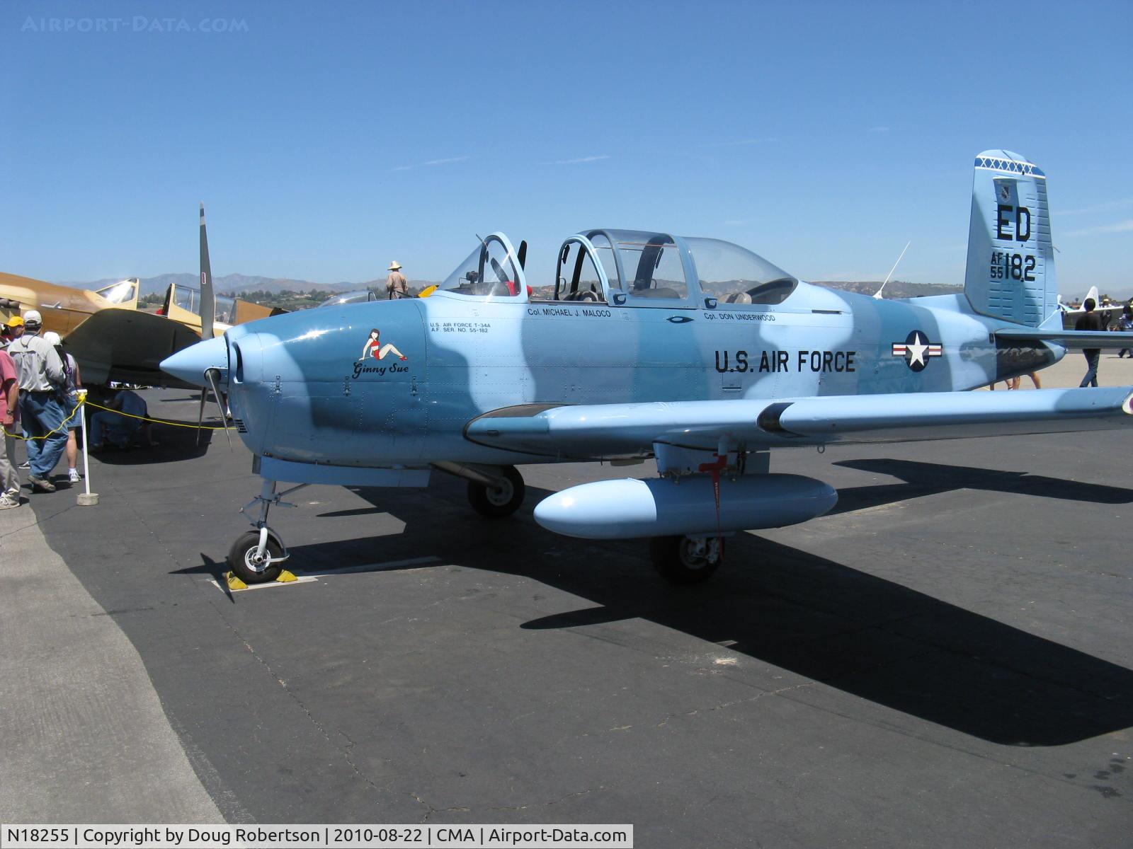N18255, 1955 Beech A45 C/N G-739, Beech A45 as T34A MENTOR, Continental O-470-13 225 Hp
