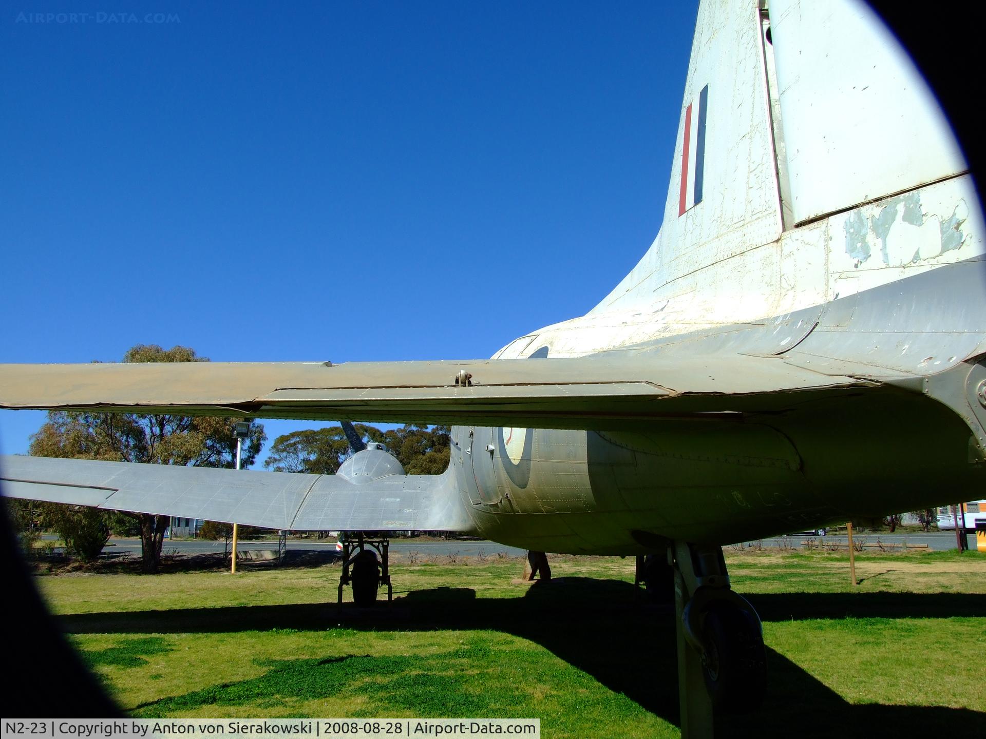 N2-23, 1942 Douglas C-47A-1-DK (DC-3A) C/N 11973, N2-23 (A65-23, VH-CTB) off airport on static display at West Wyalong, NSW. Douglas DC3 Dakota C47A c/n 11973