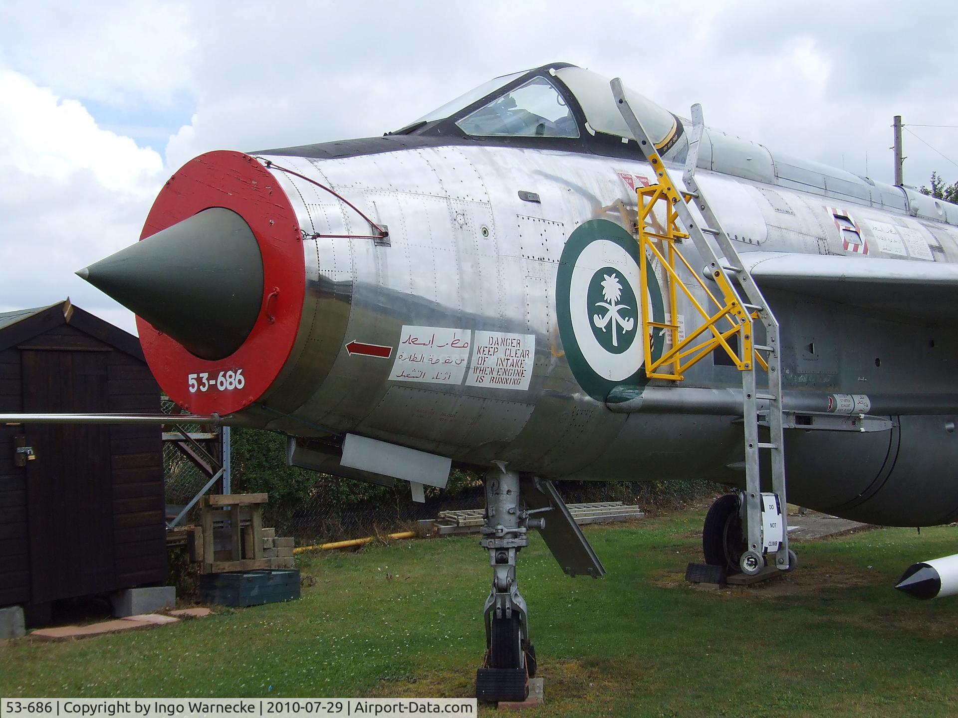 53-686, 1968 English Electric Lightning F.53 C/N 95291, English Electric (BAC) Lightning F53 at the City of Norwich Aviation Museum