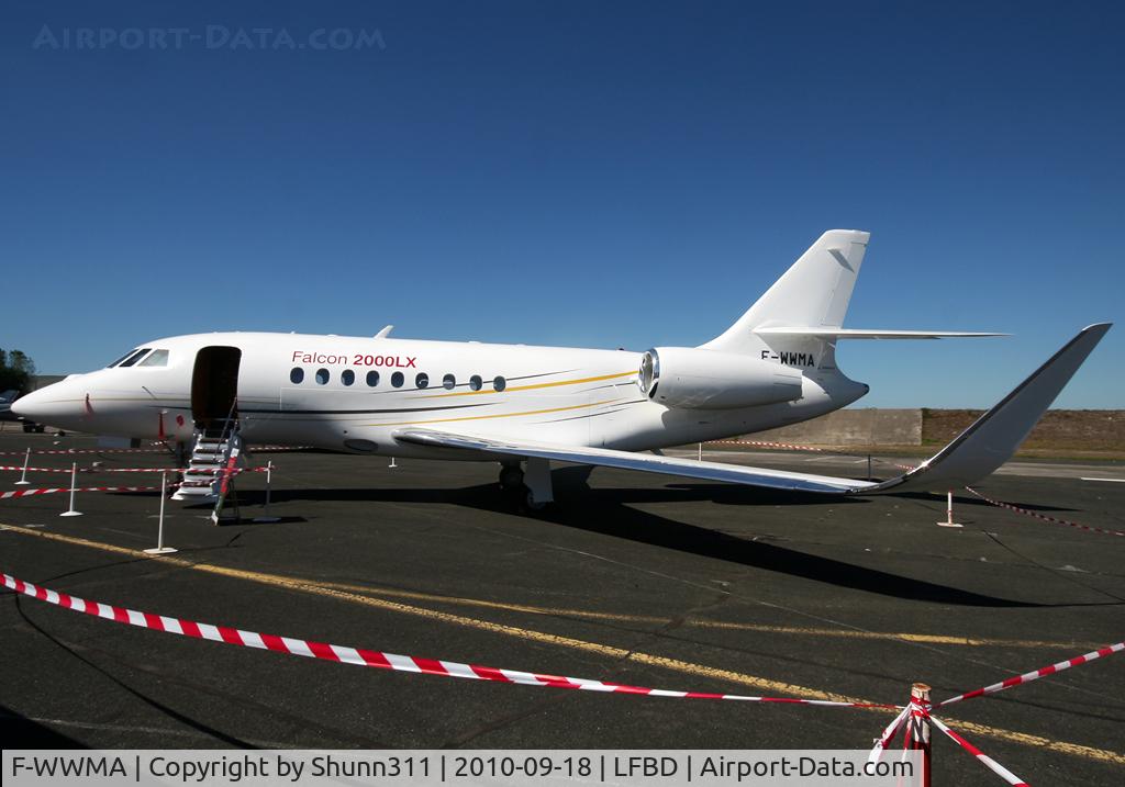 F-WWMA, 2007 Dassault Falcon 2000EX C/N 140, Falcon 2000LX exhibited during Day of Patrimony 2010 at the BA106...