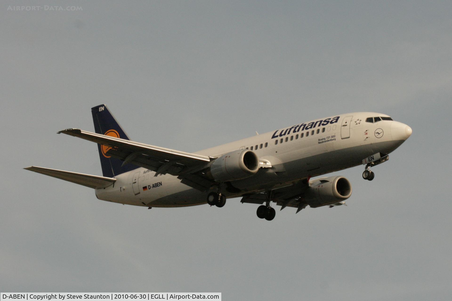 D-ABEN, 1991 Boeing 737-330 C/N 26428, Taken at Heathrow Airport, June 2010