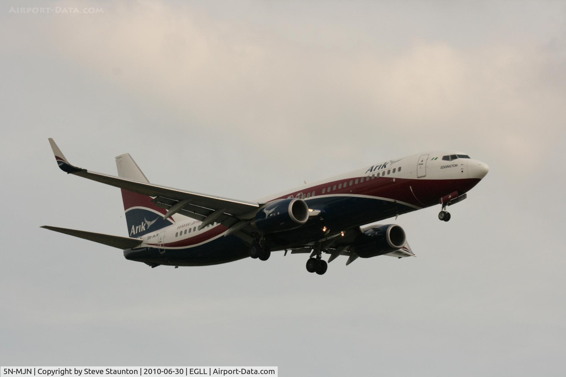 5N-MJN, 2009 Boeing 737-86N C/N 35638, Taken at Heathrow Airport, June 2010