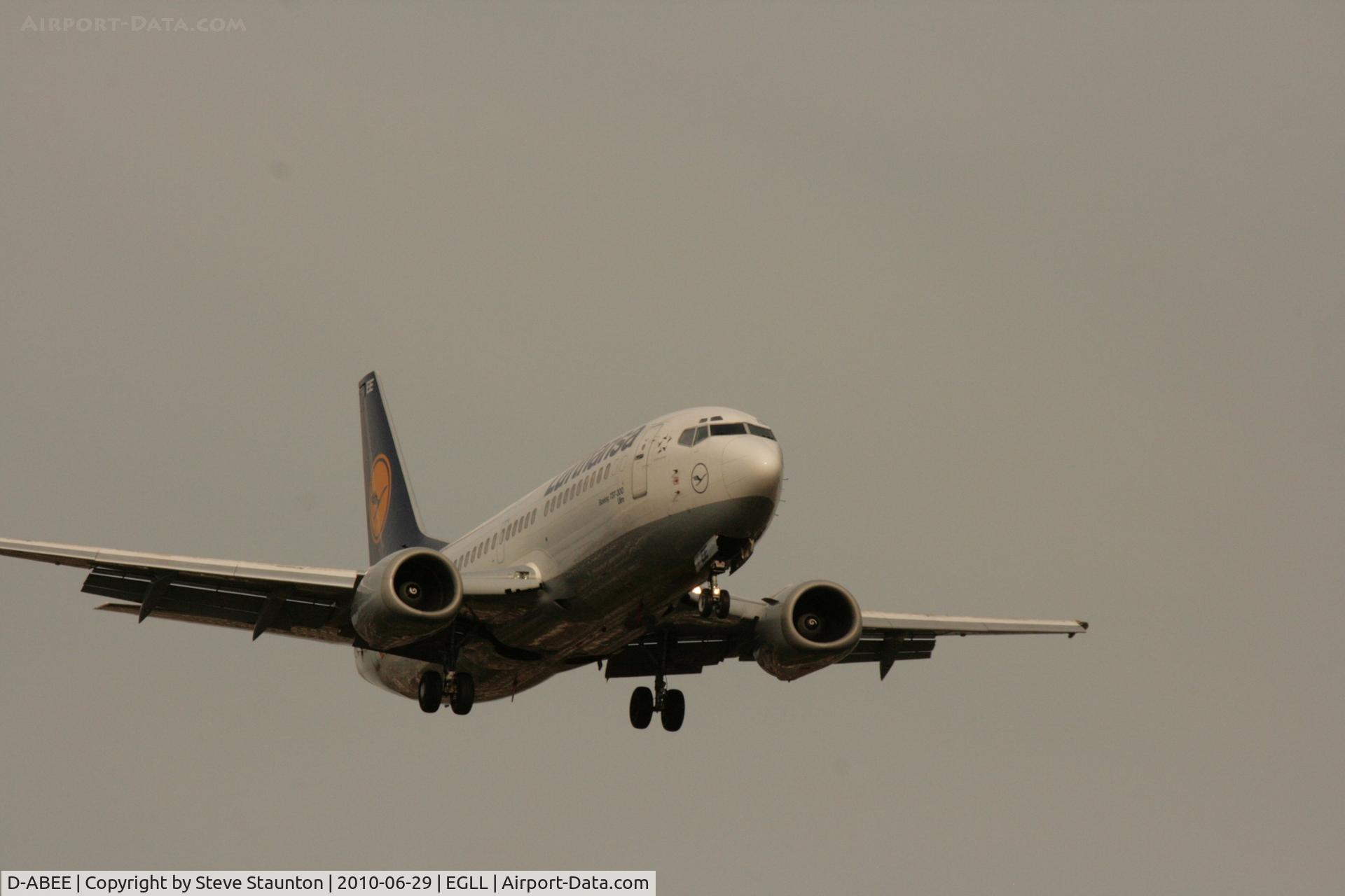 D-ABEE, 1991 Boeing 737-330 C/N 25216, Taken at Heathrow Airport, June 2010